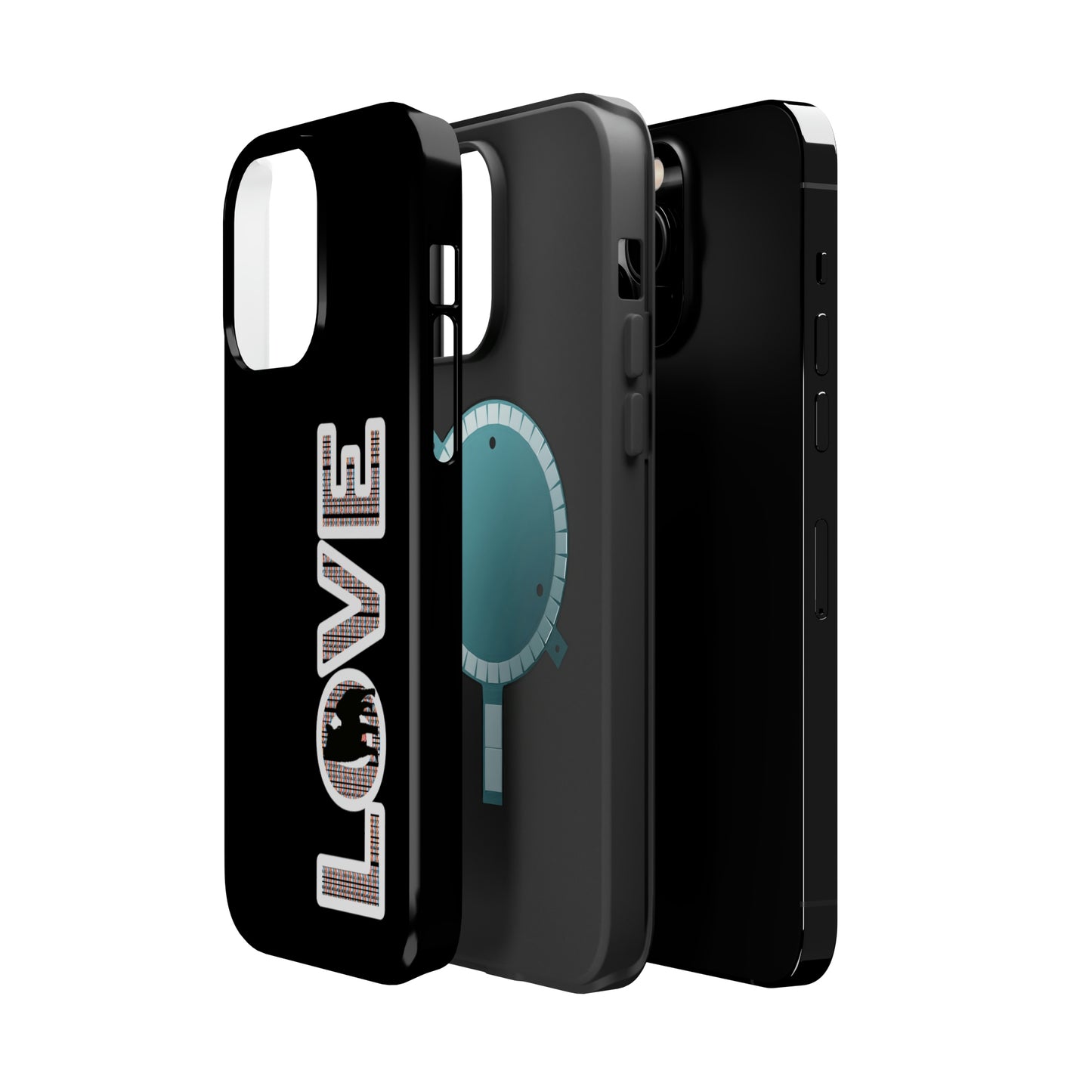 Shiba Inu Phone Case - "LOVE" design - Stylish iPhone, Shiba Love Design MagSafe Phone Case - Dual Layer Protection for iPhone Tough Cases