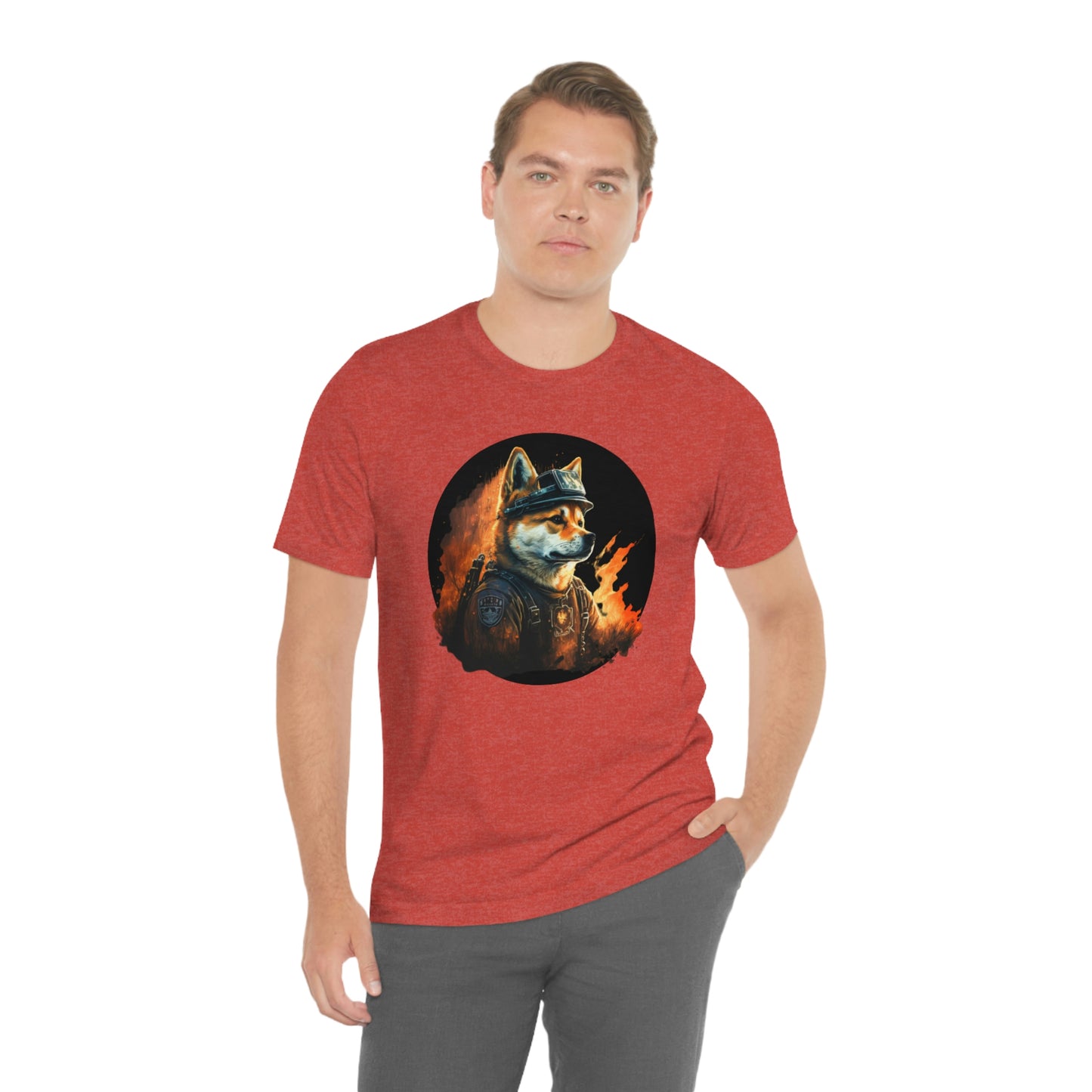 Shiba Inu Firefighter T-Shirt | Support Our Brave First Responders | Shiba Inu Tee with High-Quality Print