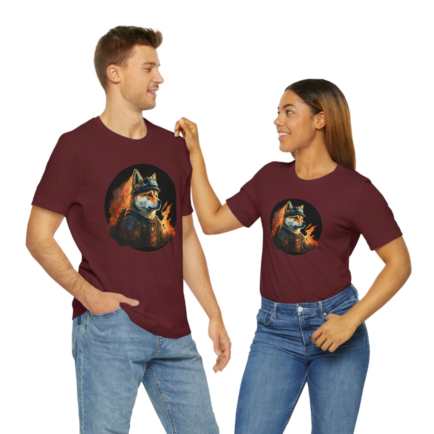 Shiba Inu Firefighter T-Shirt | Support Our Brave First Responders | Shiba Inu Tee with High-Quality Print