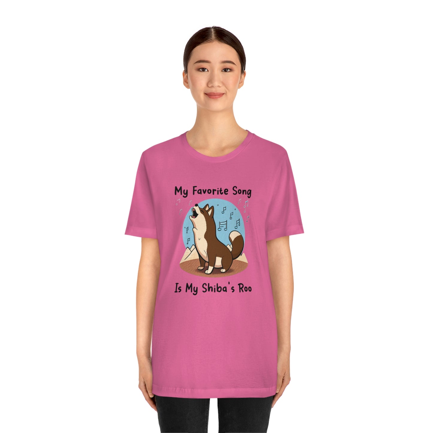 My Favorite Song - Black Ink | Dk Brown Shiba Inu | Unisex Jersey Short Sleeve Tee