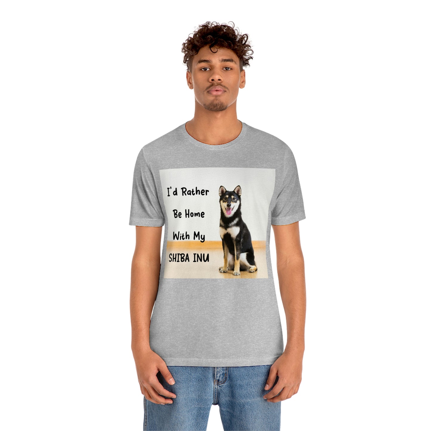 'I'd Rather Be Home with my Shiba' | Unisex Jersey Short Sleeve Tee