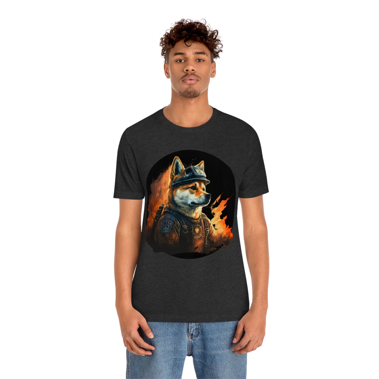 Shiba Inu Firefighter T-Shirt | Support Our Brave First Responders | Soft Cotton Tee with High-Quality Print