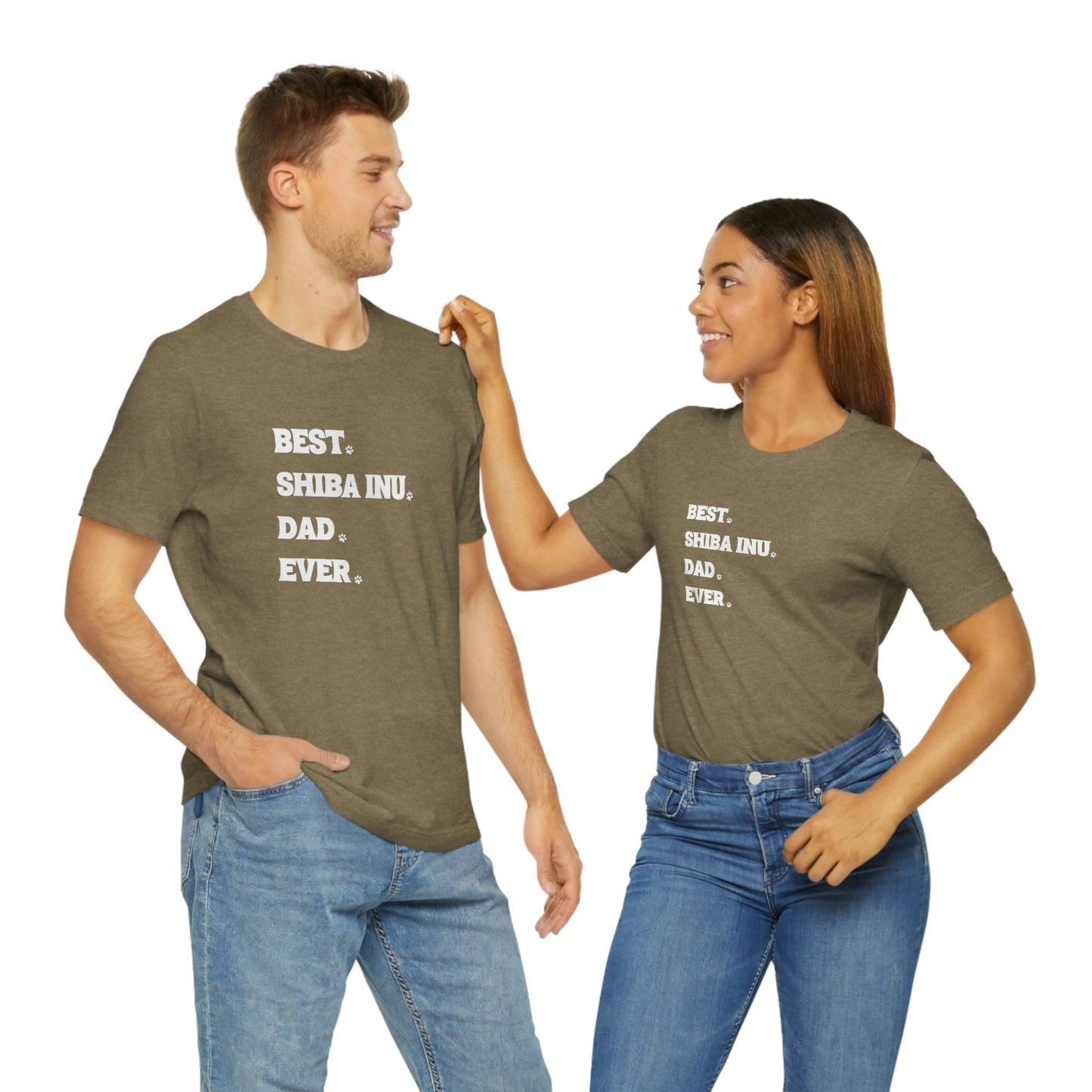 "Best Shiba Inu Dad Ever" Unisex T-Shirt - Minimalistic Style, Soft Cotton, Ribbed Collar, Durable Fit, Quality Print