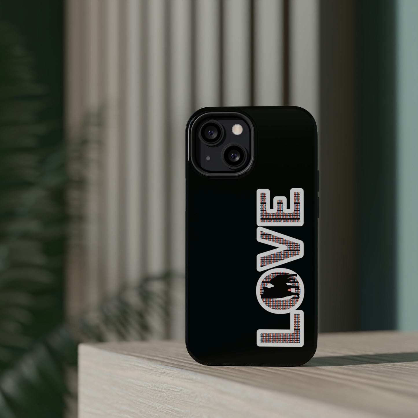 Shiba Inu Phone Case - "LOVE" design - Stylish iPhone, Shiba Love Design MagSafe Phone Case - Dual Layer Protection for iPhone Tough Cases