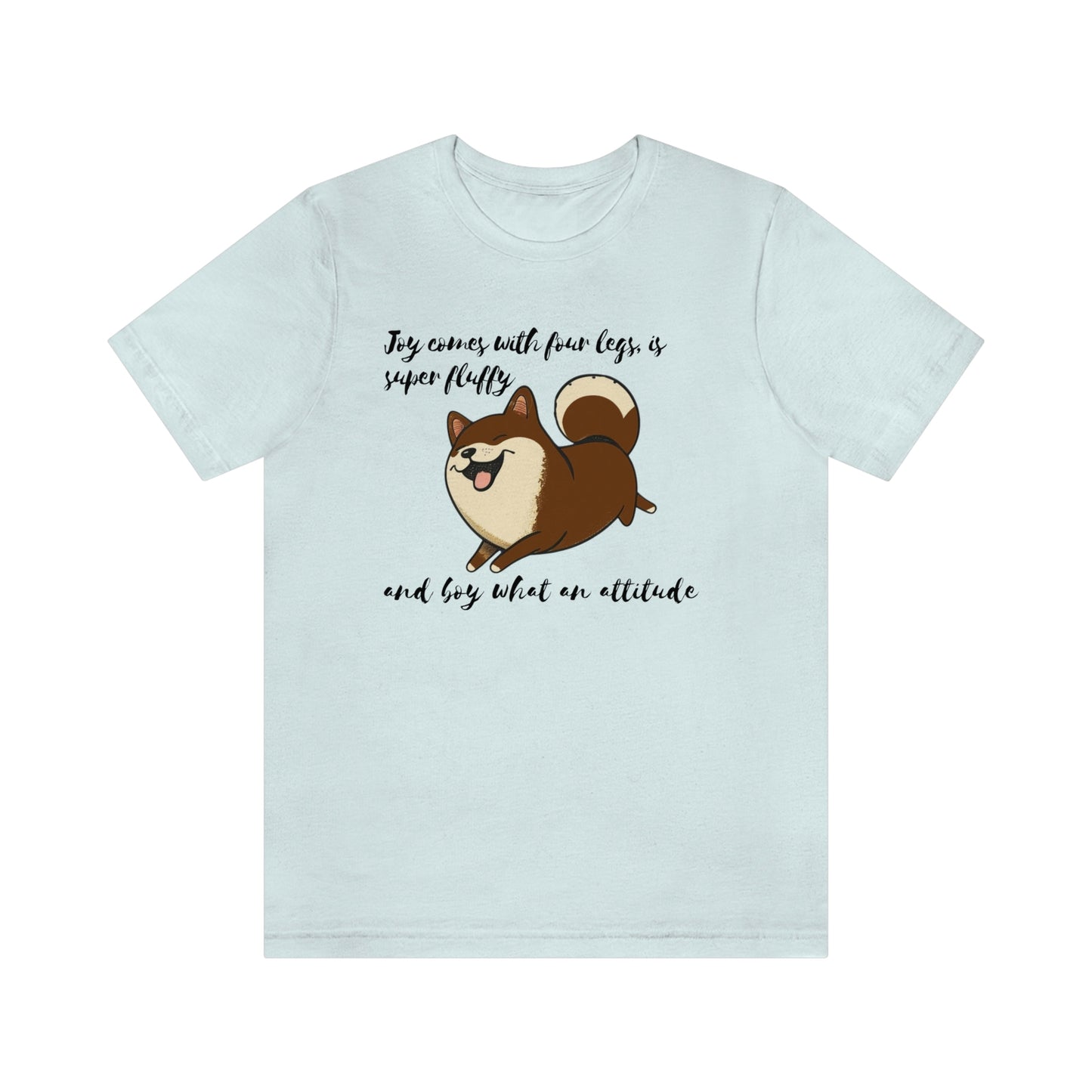 Boy What an Attitude | Dk Brown Shiba Inu | Unisex Jersey Short Sleeve Tee