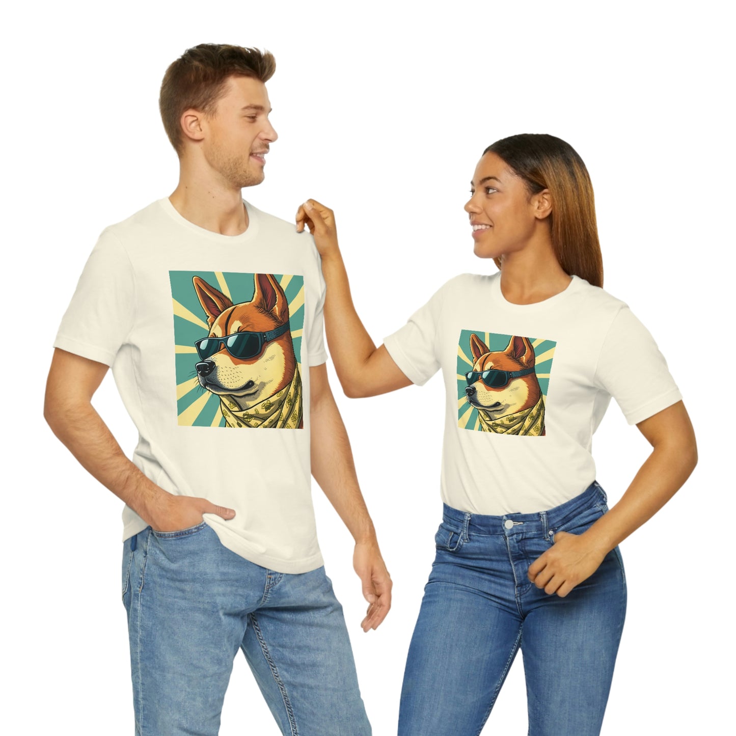 Trendy Shiba Inu T-Shirt | Cartoon Bandana and Sunglasses Design | Shiba Tee with High-Quality Print | Great Gift Idea