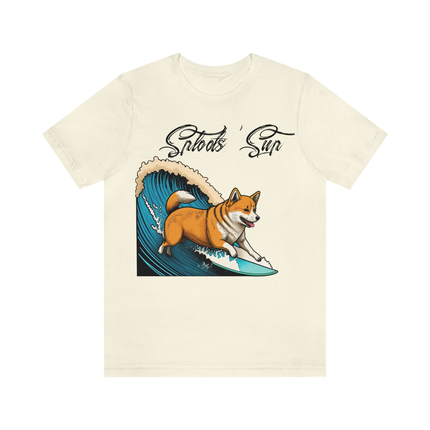 Sploots 'Sup Surfin' Shiba Inu | Black Ink | Short Sleeve Tee