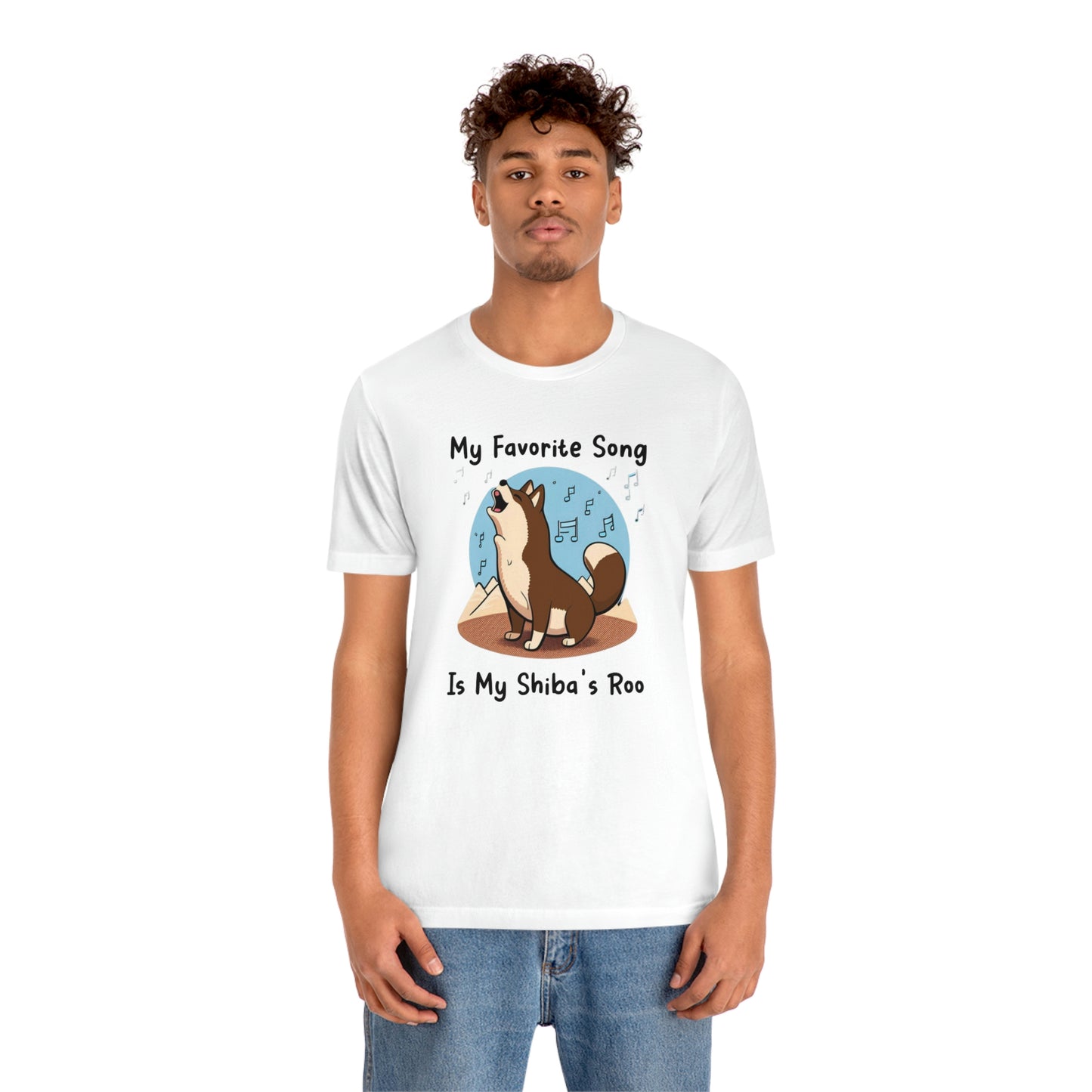 My Favorite Song - Black Ink | Dk Brown Shiba Inu | Unisex Jersey Short Sleeve Tee