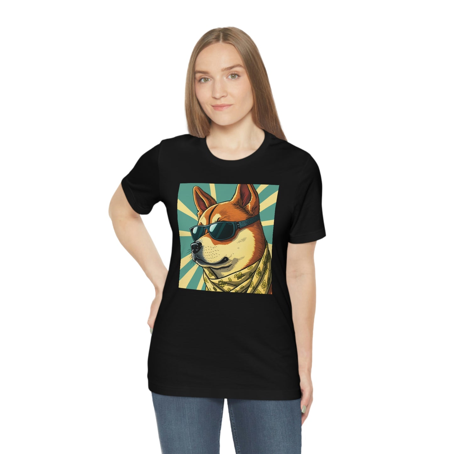 Trendy Shiba Inu T-Shirt | Cartoon Bandana and Sunglasses Design | Shiba Tee with High-Quality Print | Great Gift Idea