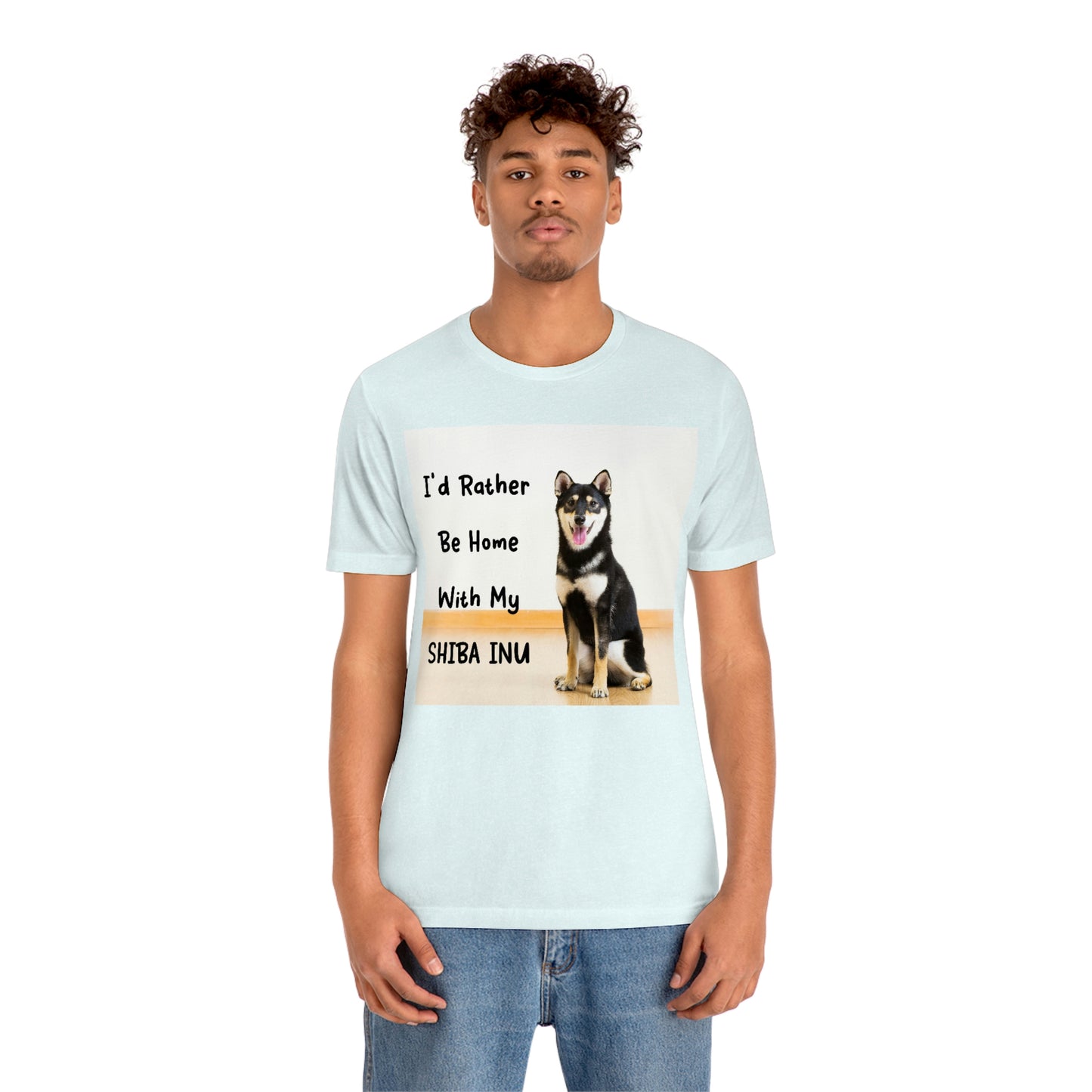 'I'd Rather Be Home with my Shiba' | Unisex Jersey Short Sleeve Tee