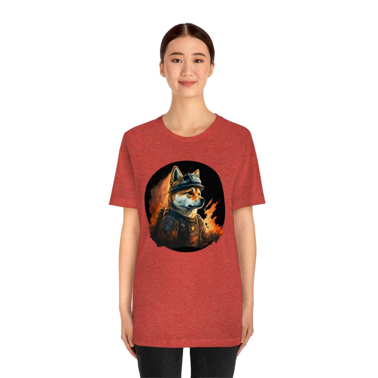 Shiba Inu Firefighter T-Shirt | Support Our Brave First Responders | Shiba Inu Tee with High-Quality Print