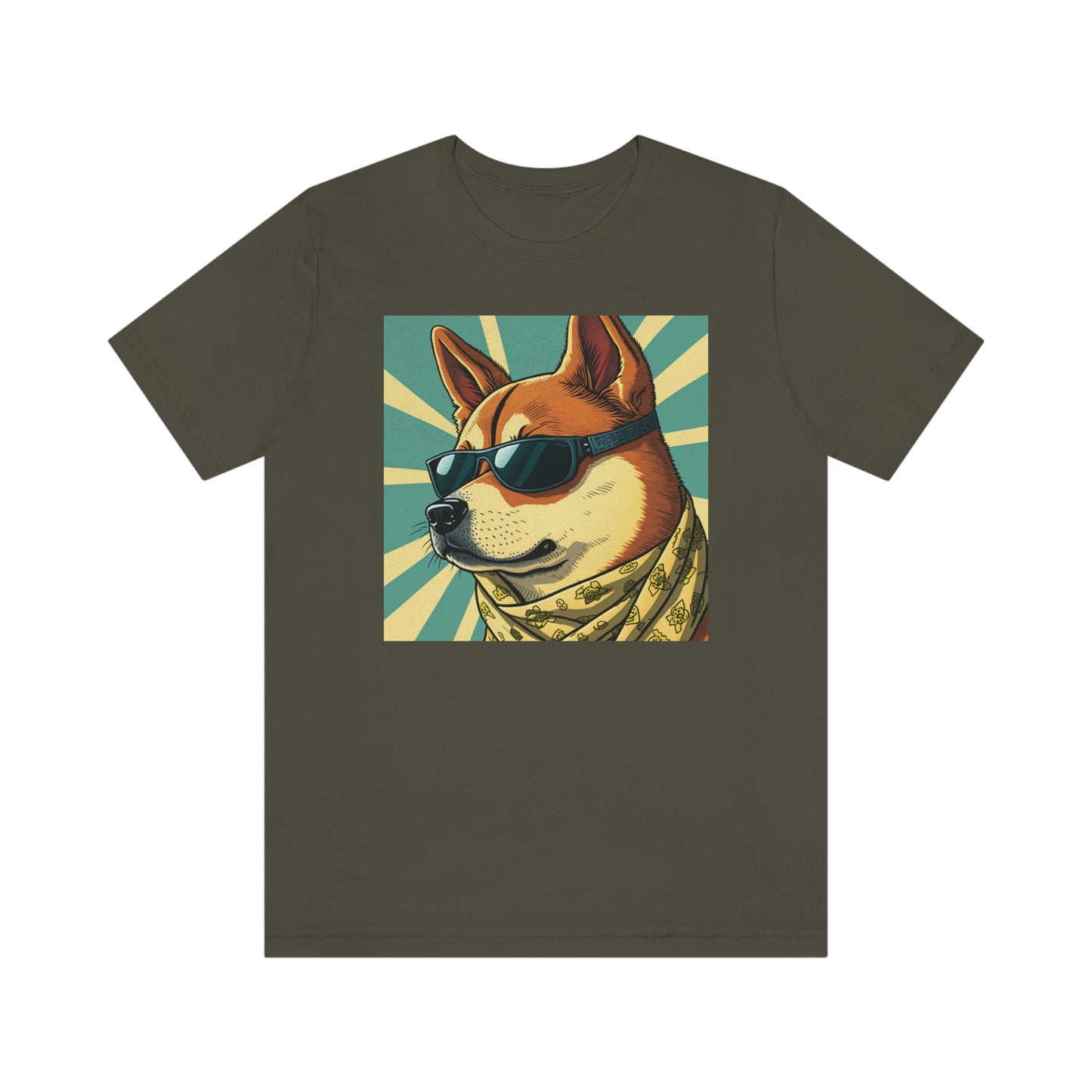 Trendy Shiba Inu T-Shirt | Cartoon Bandana and Sunglasses Design | Shiba Tee with High-Quality Print | Great Gift Idea