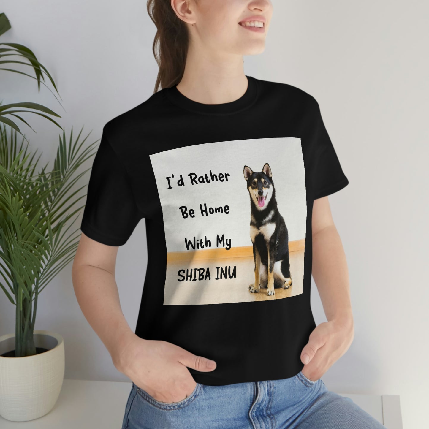 'I'd Rather Be Home with my Shiba' | Unisex Jersey Short Sleeve Tee