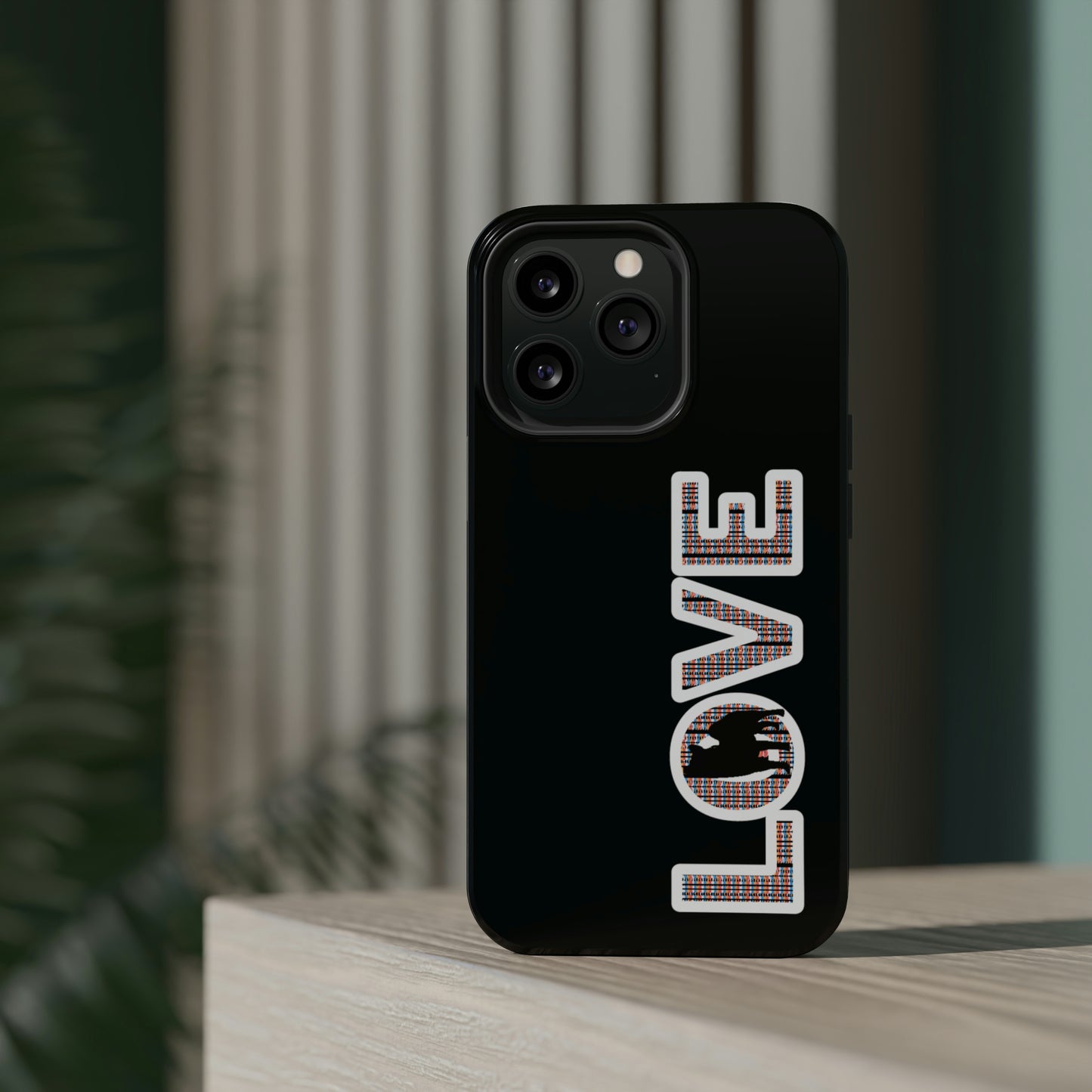 Shiba Inu Phone Case - "LOVE" design - Stylish iPhone, Shiba Love Design MagSafe Phone Case - Dual Layer Protection for iPhone Tough Cases