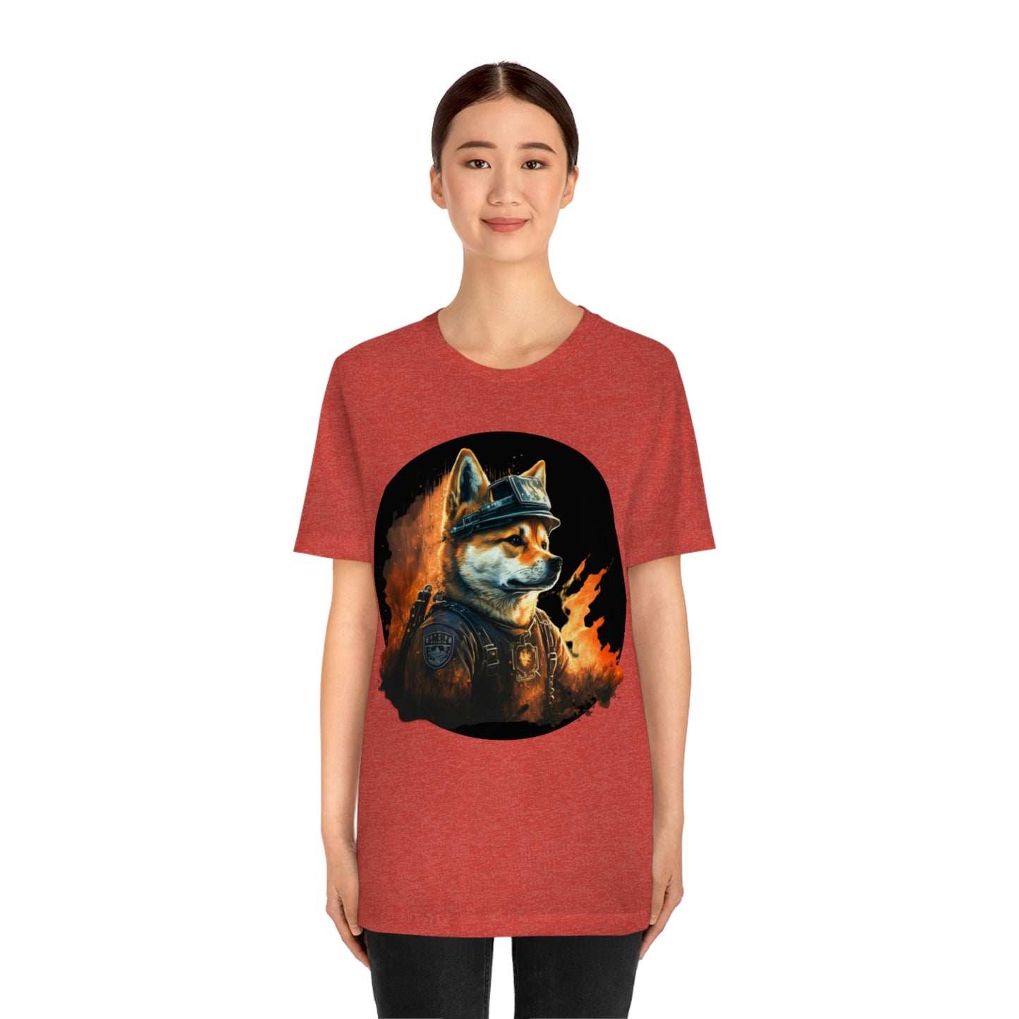 Shiba Inu Firefighter T-Shirt | Support Our Brave First Responders | Soft Cotton Tee with High-Quality Print