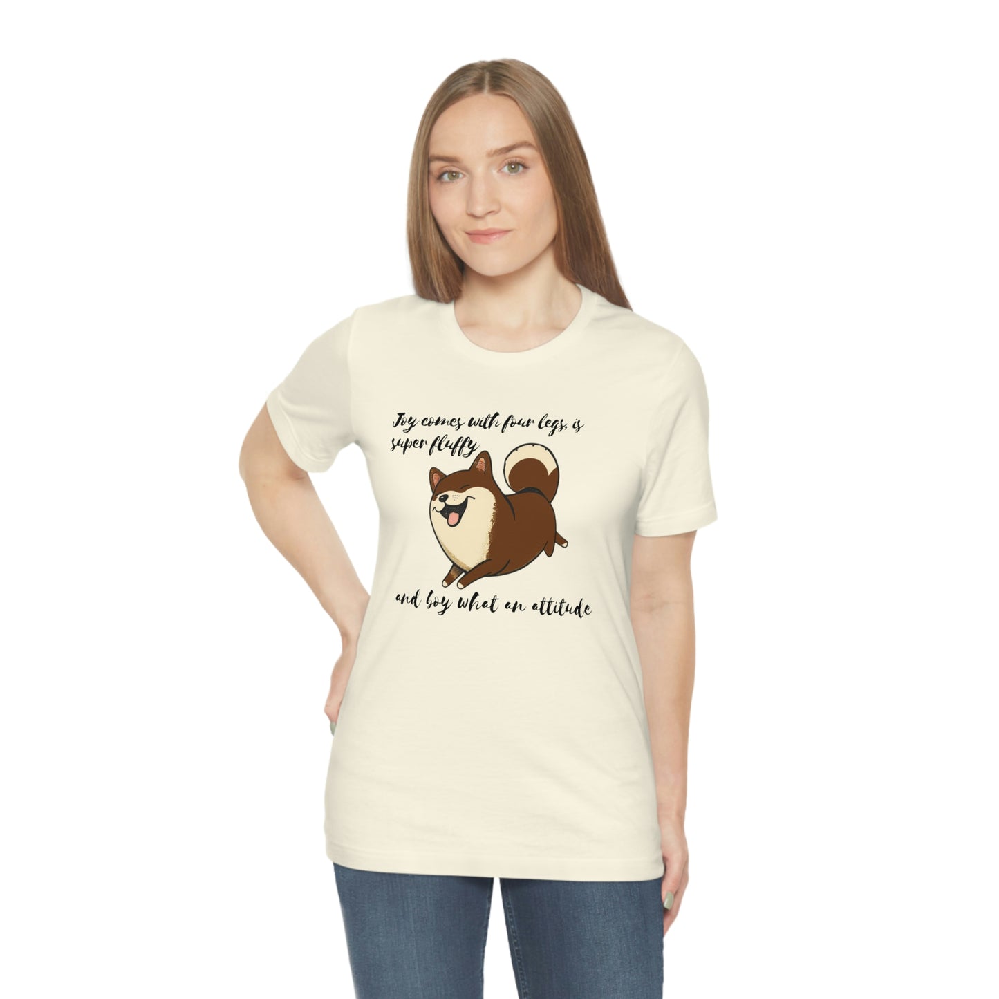 Boy What an Attitude | Dk Brown Shiba Inu | Unisex Jersey Short Sleeve Tee