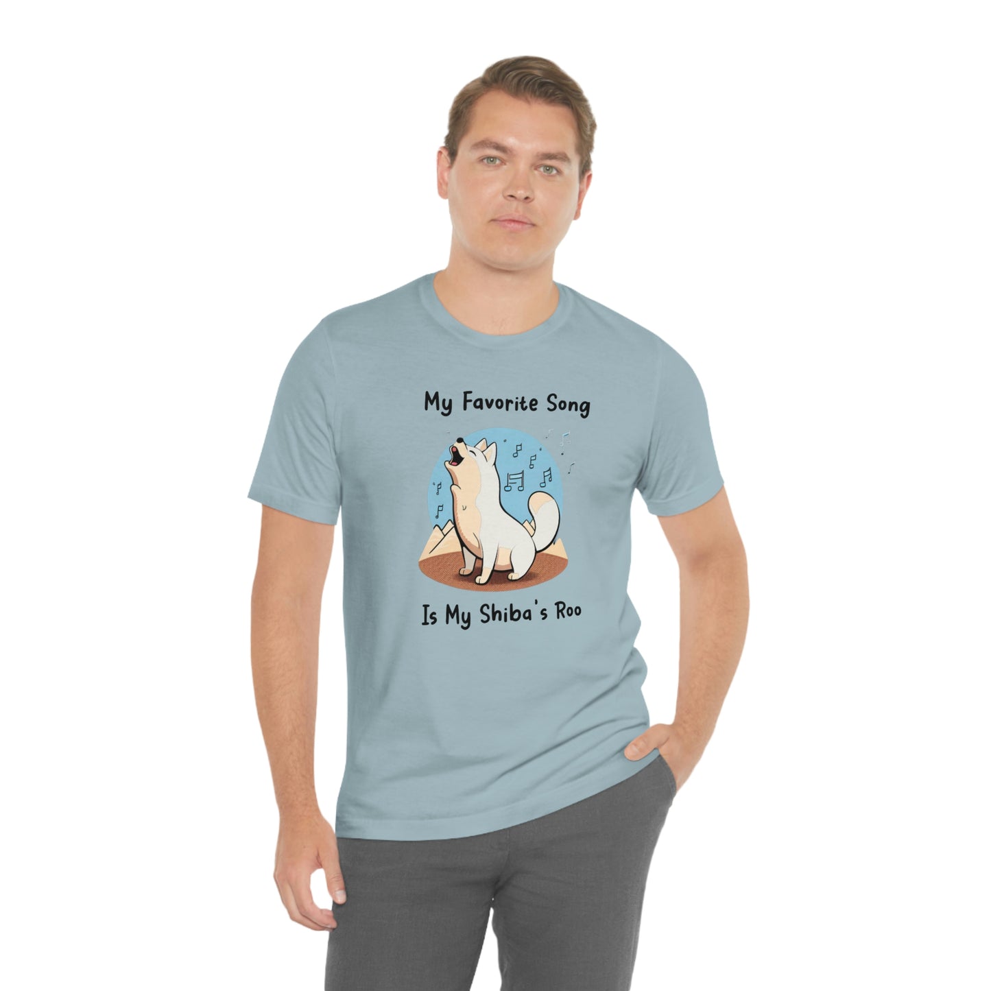 My Favorite Song - Black Ink | Cream Shiba Inu | Unisex Jersey Short Sleeve Tee