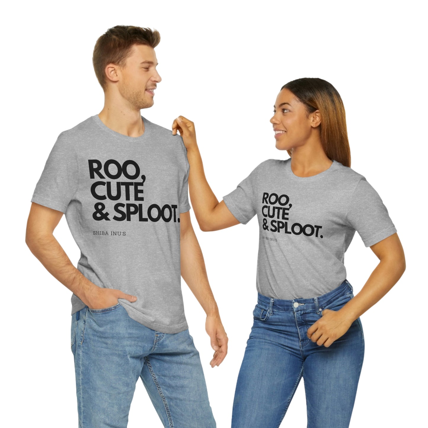 Roo, Cute & Sploot | Black Ink | Unisex Jersey Short Sleeve Tee