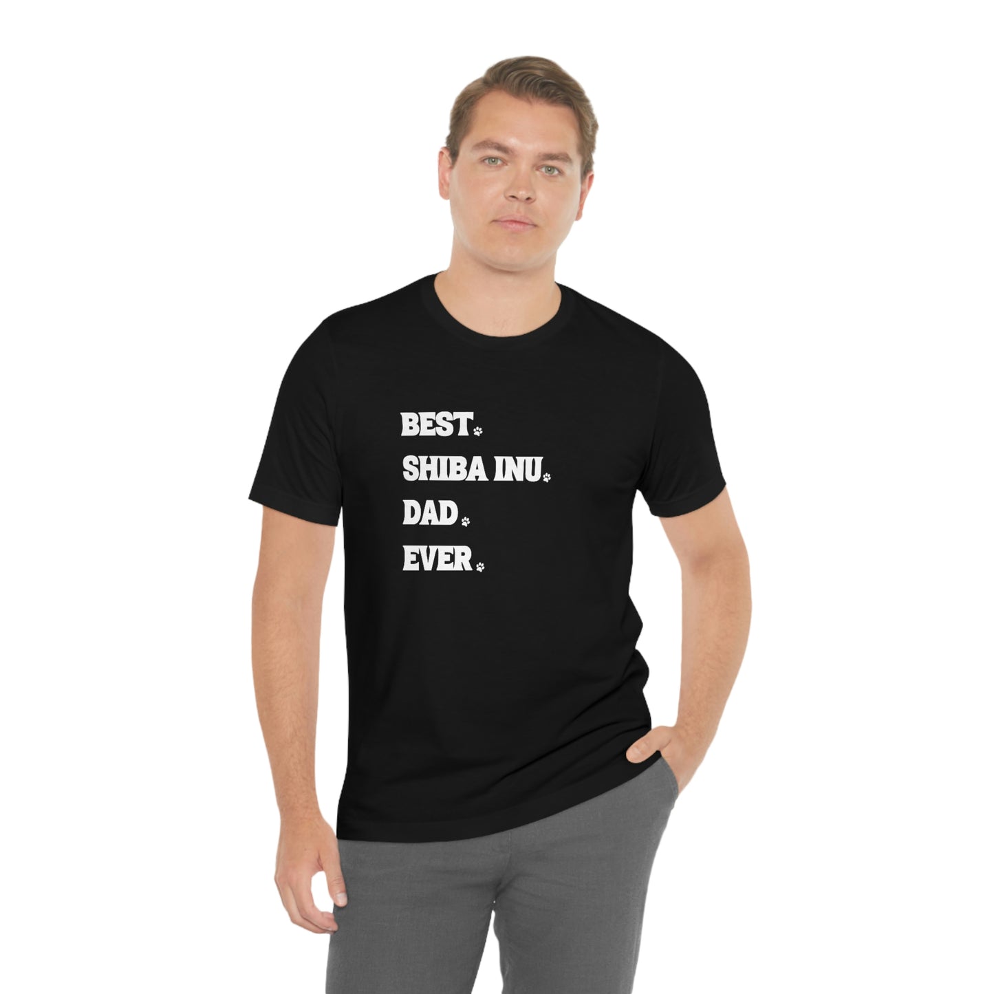 "Best Shiba Inu Dad Ever" Unisex T-Shirt - Minimalistic Style, Soft Cotton, Ribbed Collar, Durable Fit, Quality Print