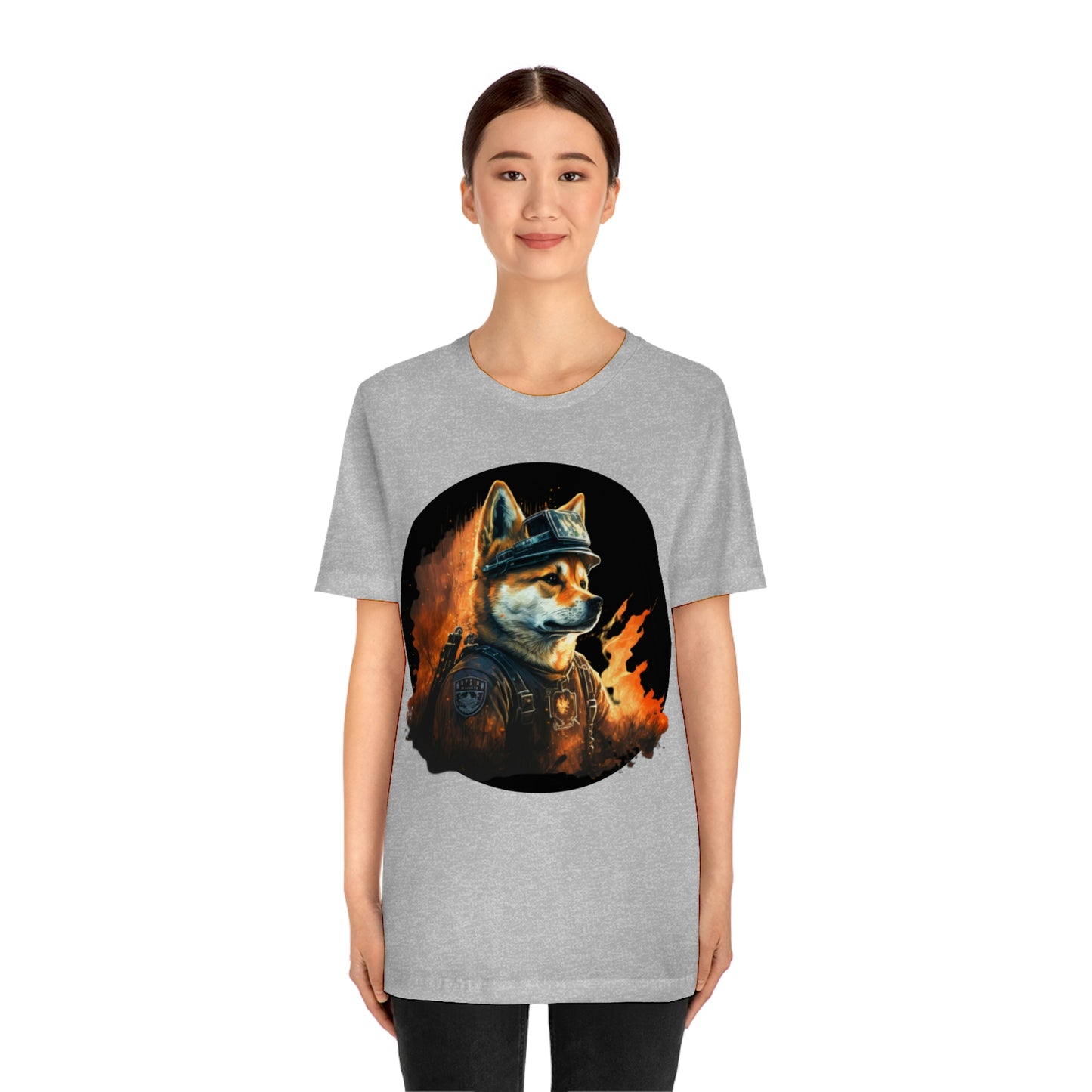 Shiba Inu Firefighter T-Shirt | Support Our Brave First Responders | Soft Cotton Tee with High-Quality Print