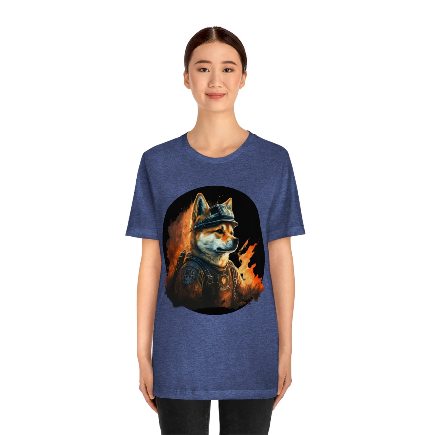 Shiba Inu Firefighter T-Shirt | Support Our Brave First Responders | Soft Cotton Tee with High-Quality Print