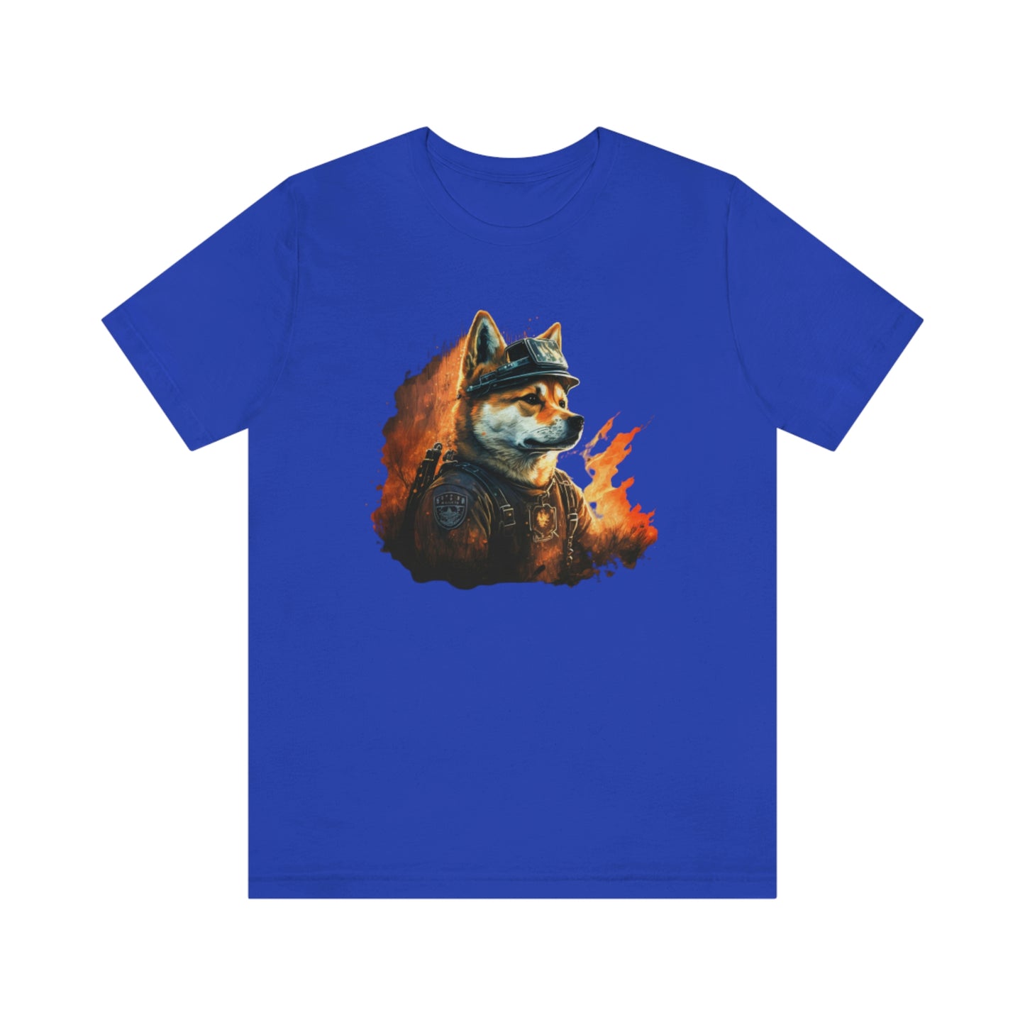 Brave Shiba Inu Firefighter T-Shirt - Flames Design | Shiba Inu Tee with High-Quality Print