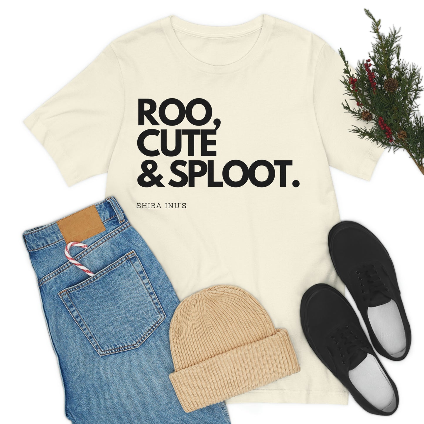 Roo, Cute & Sploot | Black Ink | Unisex Jersey Short Sleeve Tee