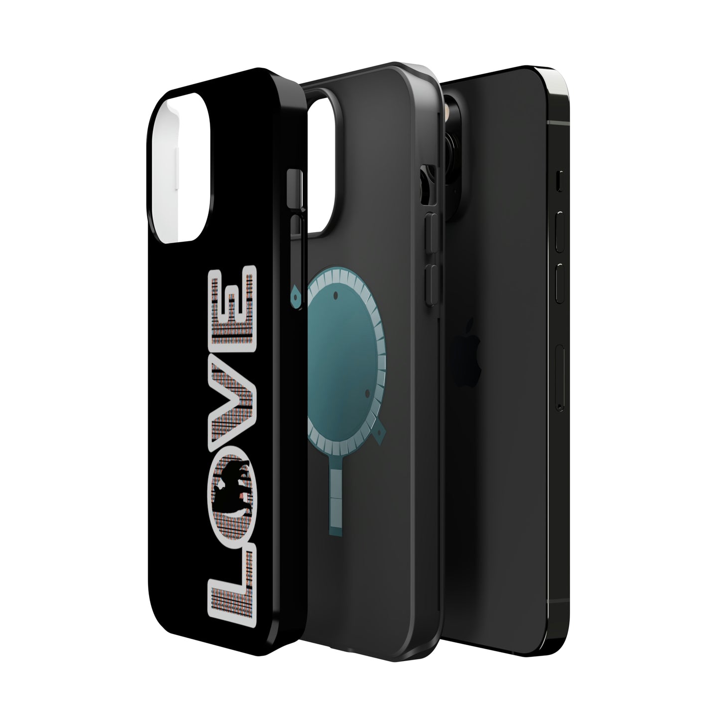 Shiba Inu Phone Case - "LOVE" design - Stylish iPhone, Shiba Love Design MagSafe Phone Case - Dual Layer Protection for iPhone Tough Cases