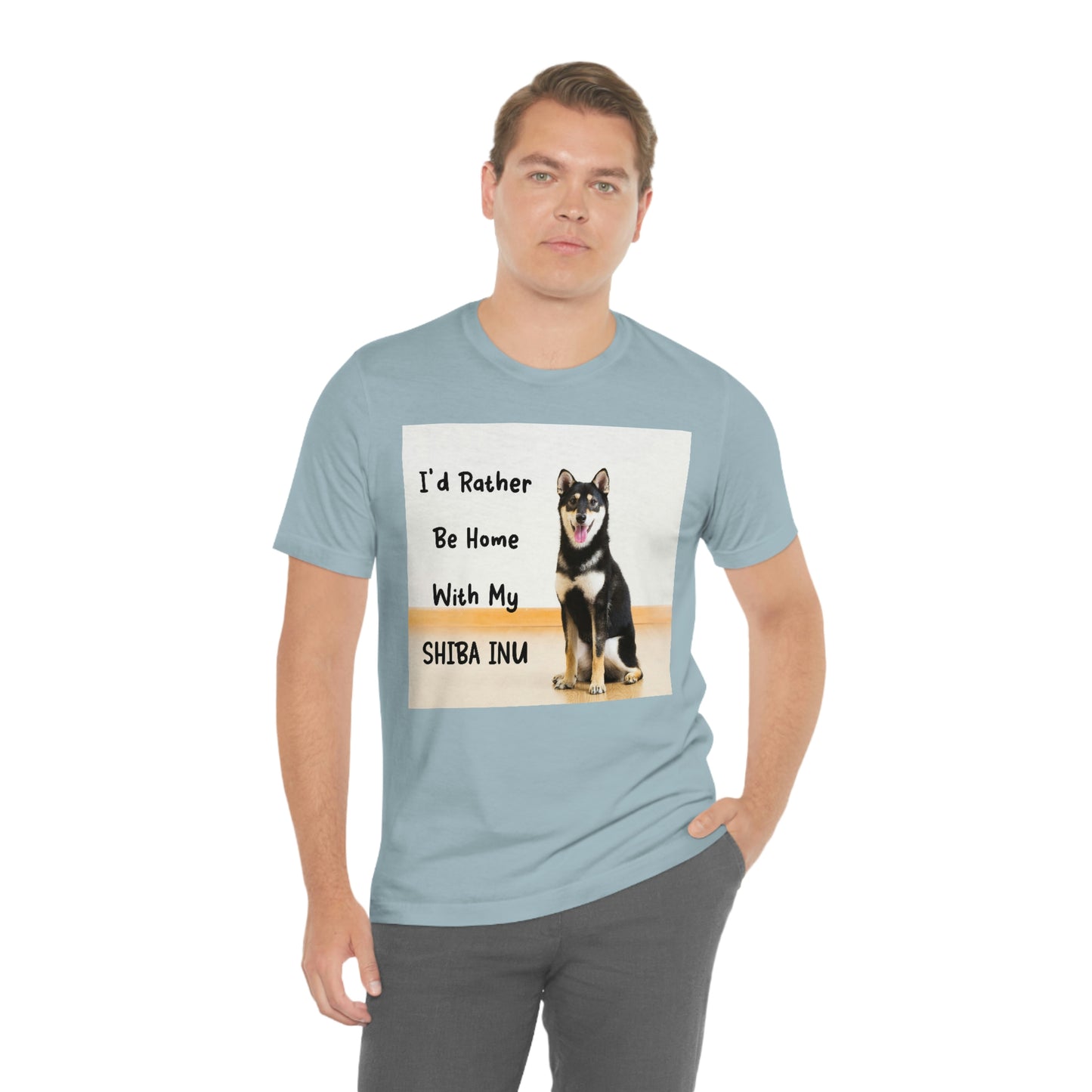 'I'd Rather Be Home with my Shiba' | Unisex Jersey Short Sleeve Tee