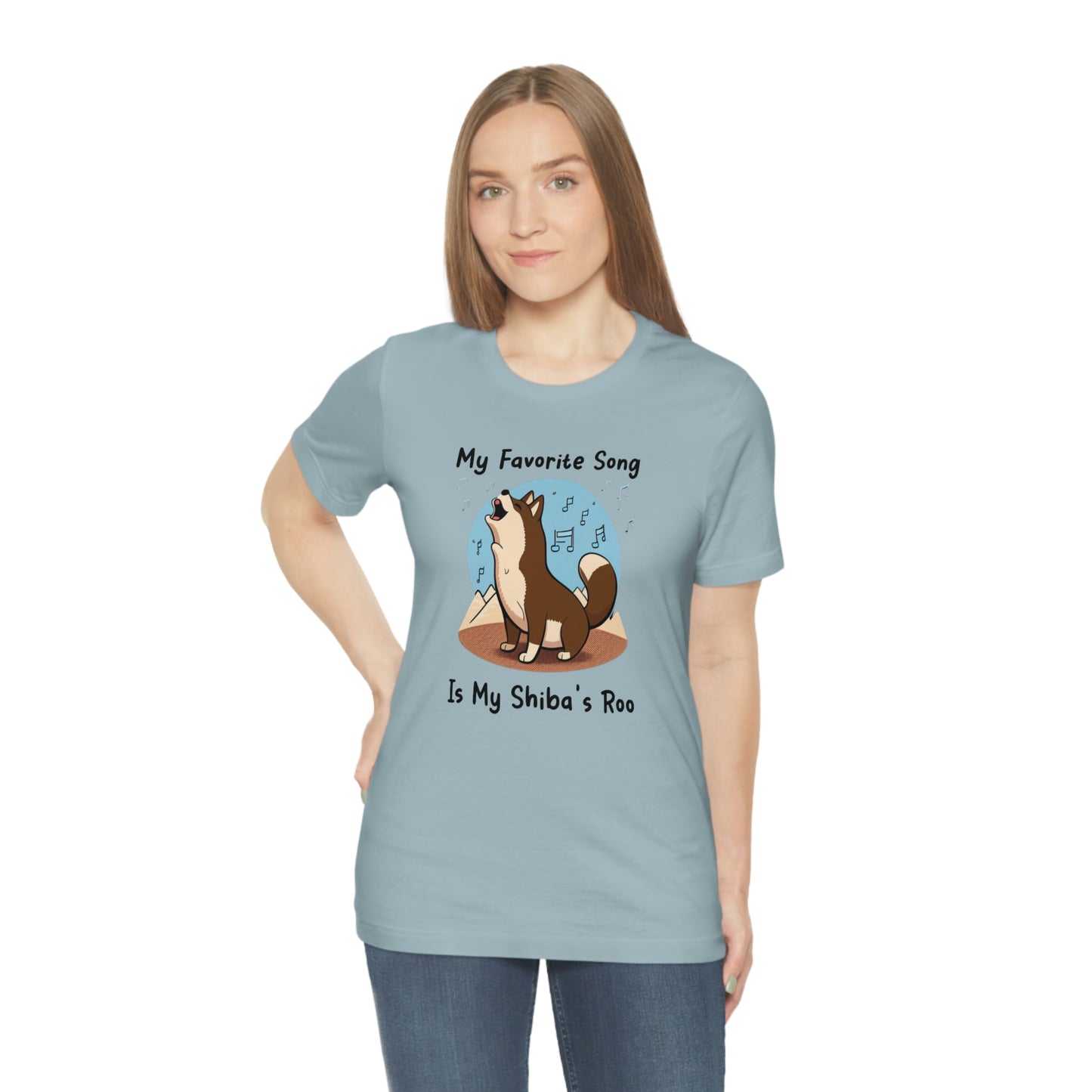 My Favorite Song - Black Ink | Dk Brown Shiba Inu | Unisex Jersey Short Sleeve Tee