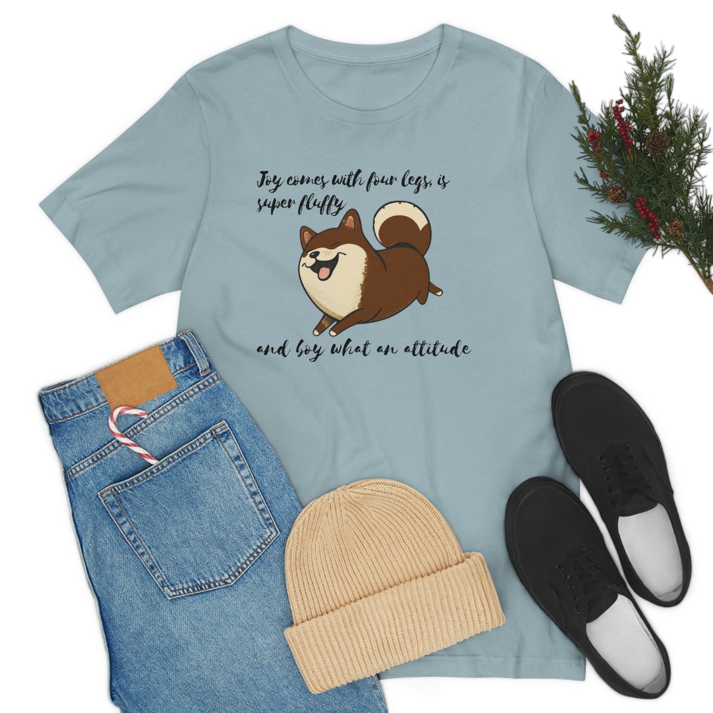 Boy What an Attitude | Dk Brown Shiba Inu | Unisex Jersey Short Sleeve Tee