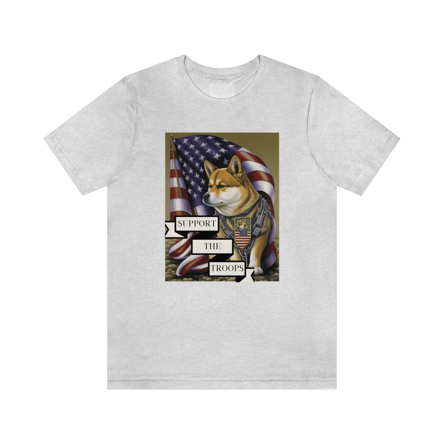 Patriotic Shiba Inu Soldier T-Shirt | American Flag and Support the Troops | Shiba Inu Tee with High-Quality Print