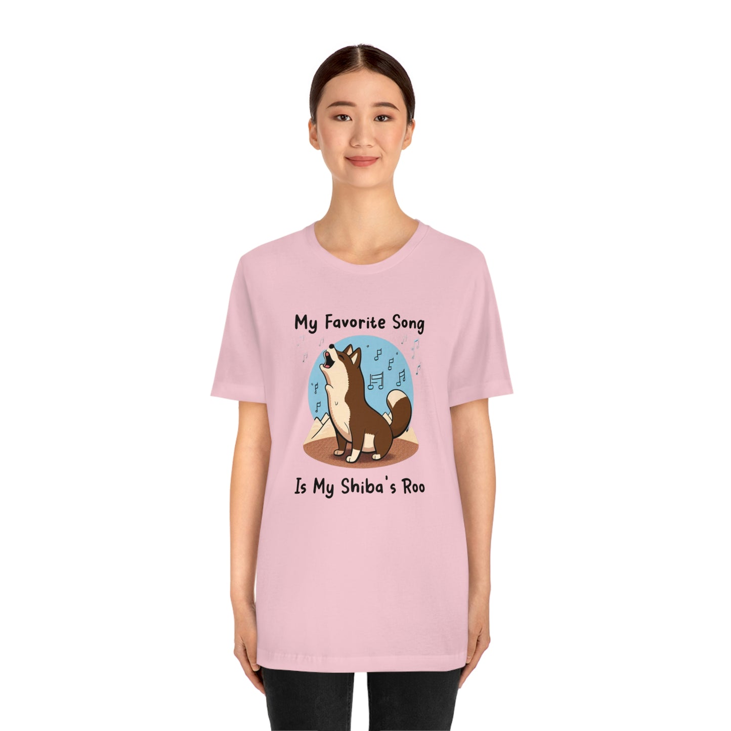 My Favorite Song - Black Ink | Dk Brown Shiba Inu | Unisex Jersey Short Sleeve Tee