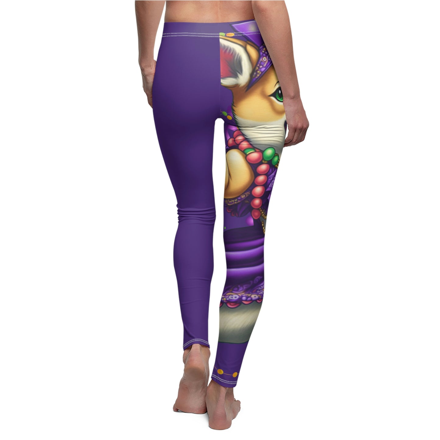 Mardi Gras Shiba Inu Leggings - Unique Design, Vibrant Colors, Soft Touch, Elastic Skinny Fit - Perfect for Casual Occasions