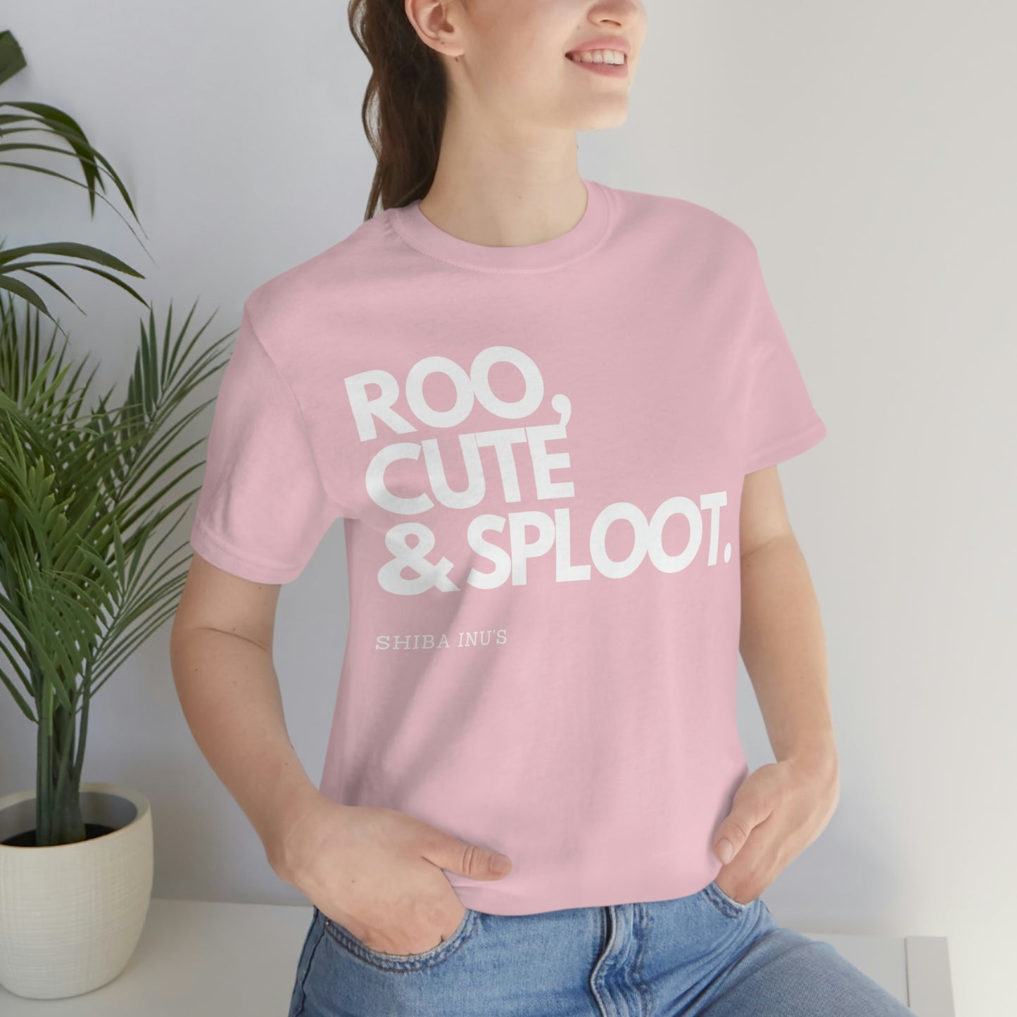 Roo, Cute & Sploot | White Ink | Unisex Jersey Short Sleeve Tee