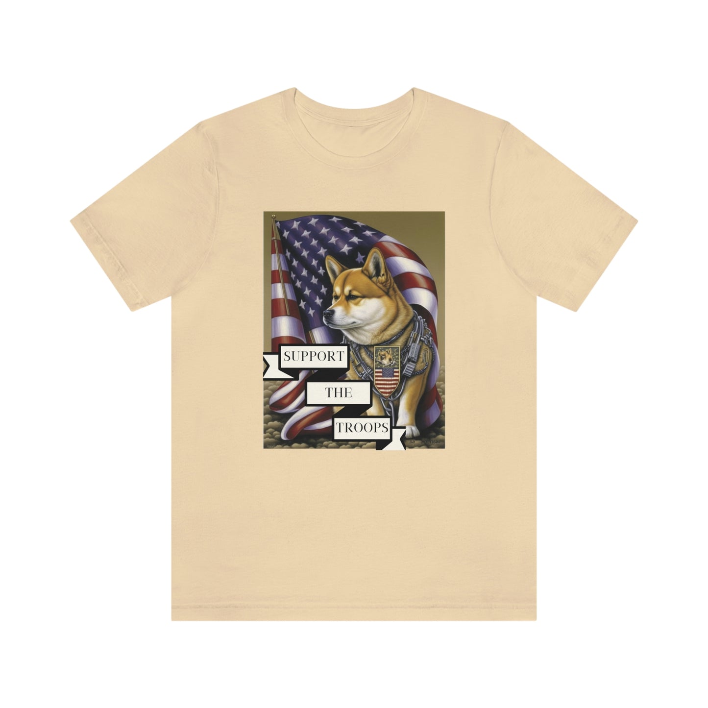 Patriotic Shiba Inu Soldier T-Shirt | American Flag and Support the Troops | Shiba Inu Tee with High-Quality Print