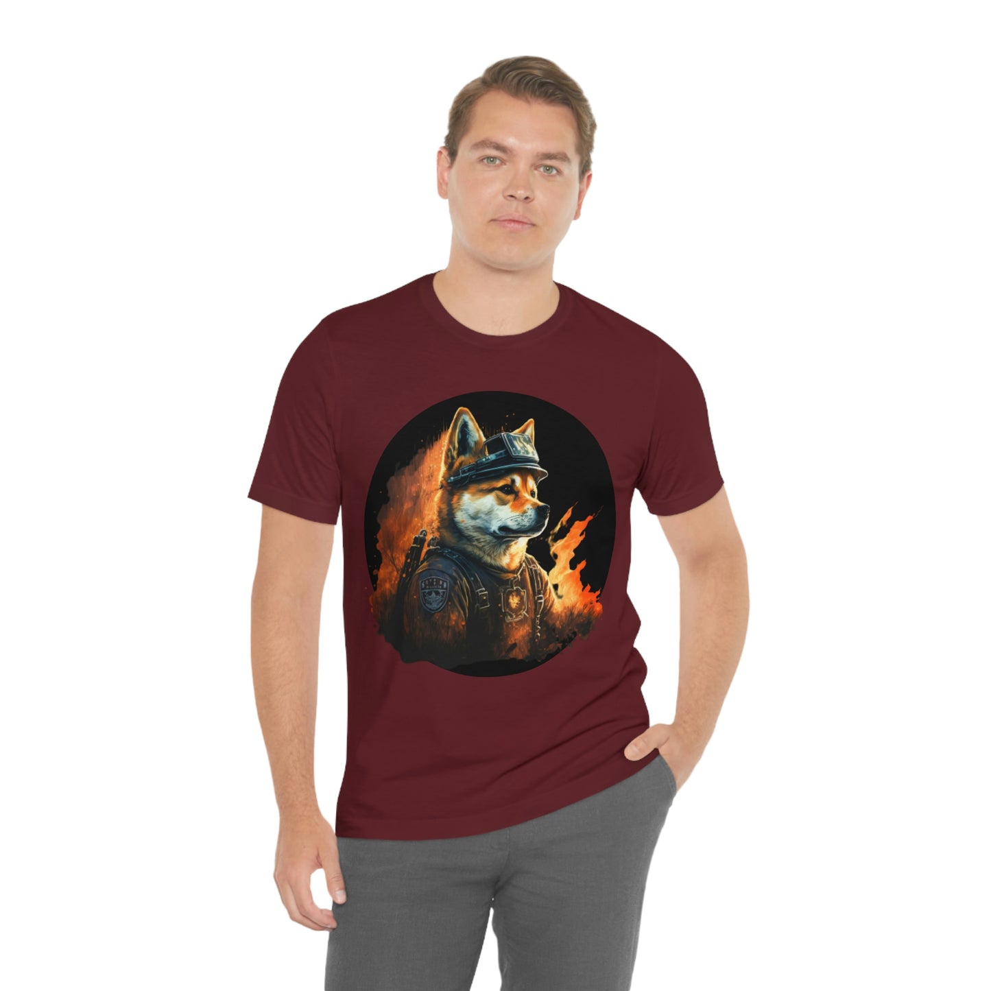 Shiba Inu Firefighter T-Shirt | Support Our Brave First Responders | Soft Cotton Tee with High-Quality Print