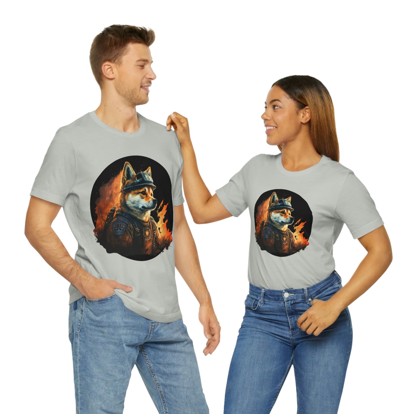 Shiba Inu Firefighter T-Shirt | Support Our Brave First Responders | Soft Cotton Tee with High-Quality Print