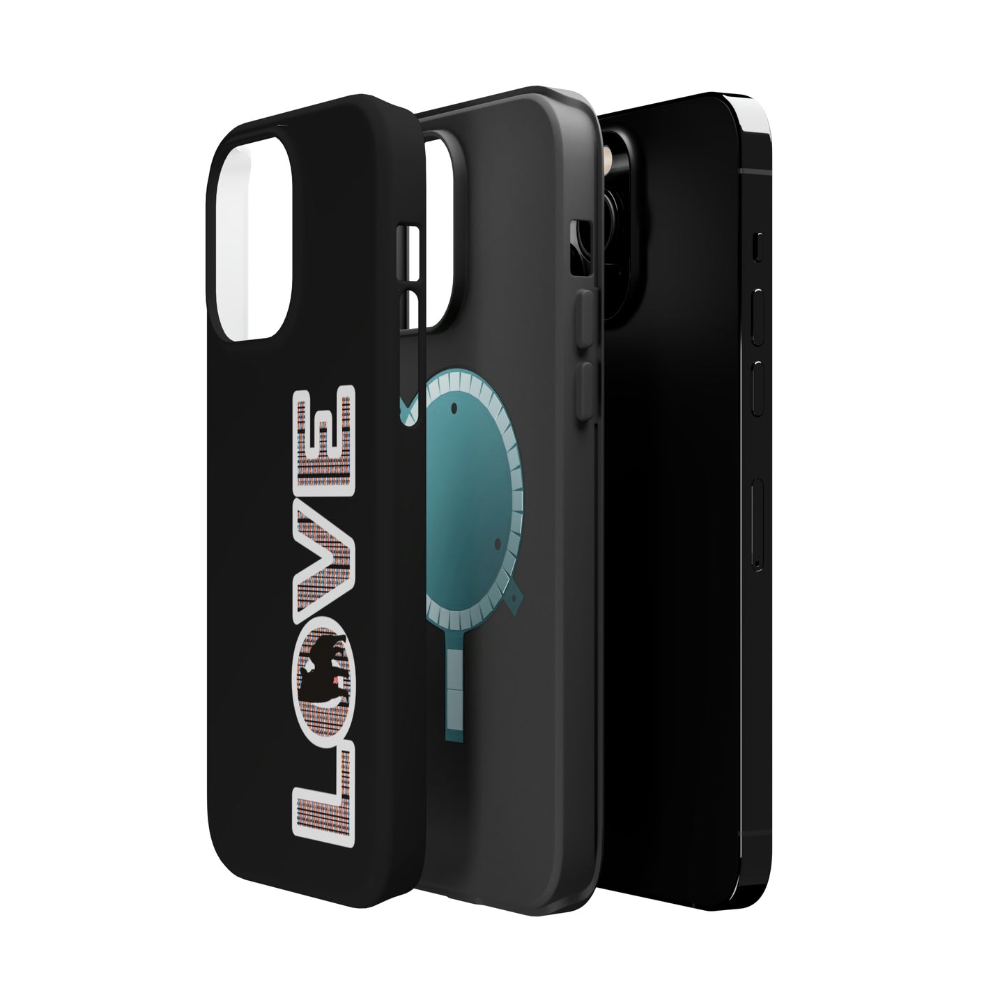 Shiba Inu Phone Case - "LOVE" design - Stylish iPhone, Shiba Love Design MagSafe Phone Case - Dual Layer Protection for iPhone Tough Cases