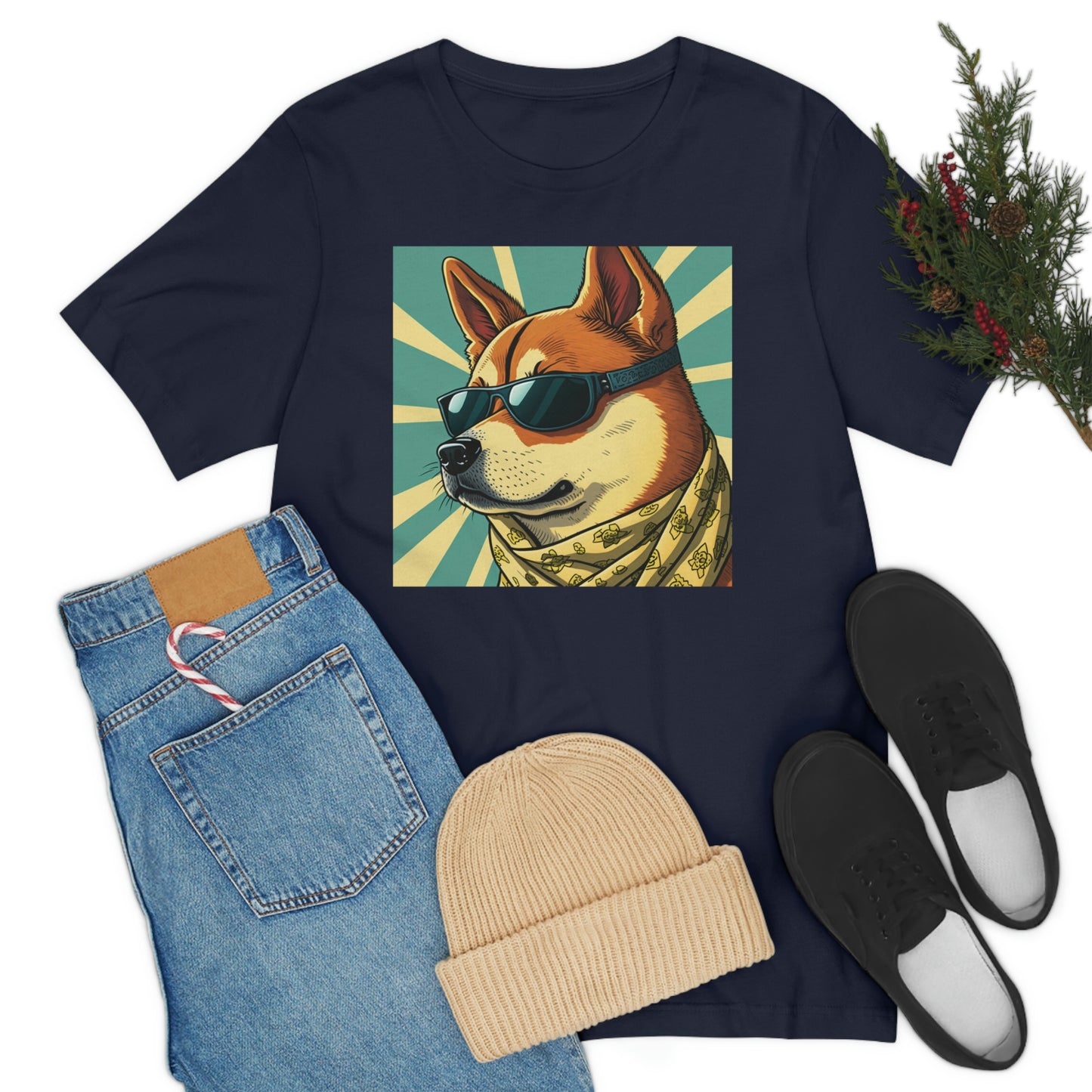 Trendy Shiba Inu T-Shirt | Cartoon Bandana and Sunglasses Design | Shiba Tee with High-Quality Print | Great Gift Idea