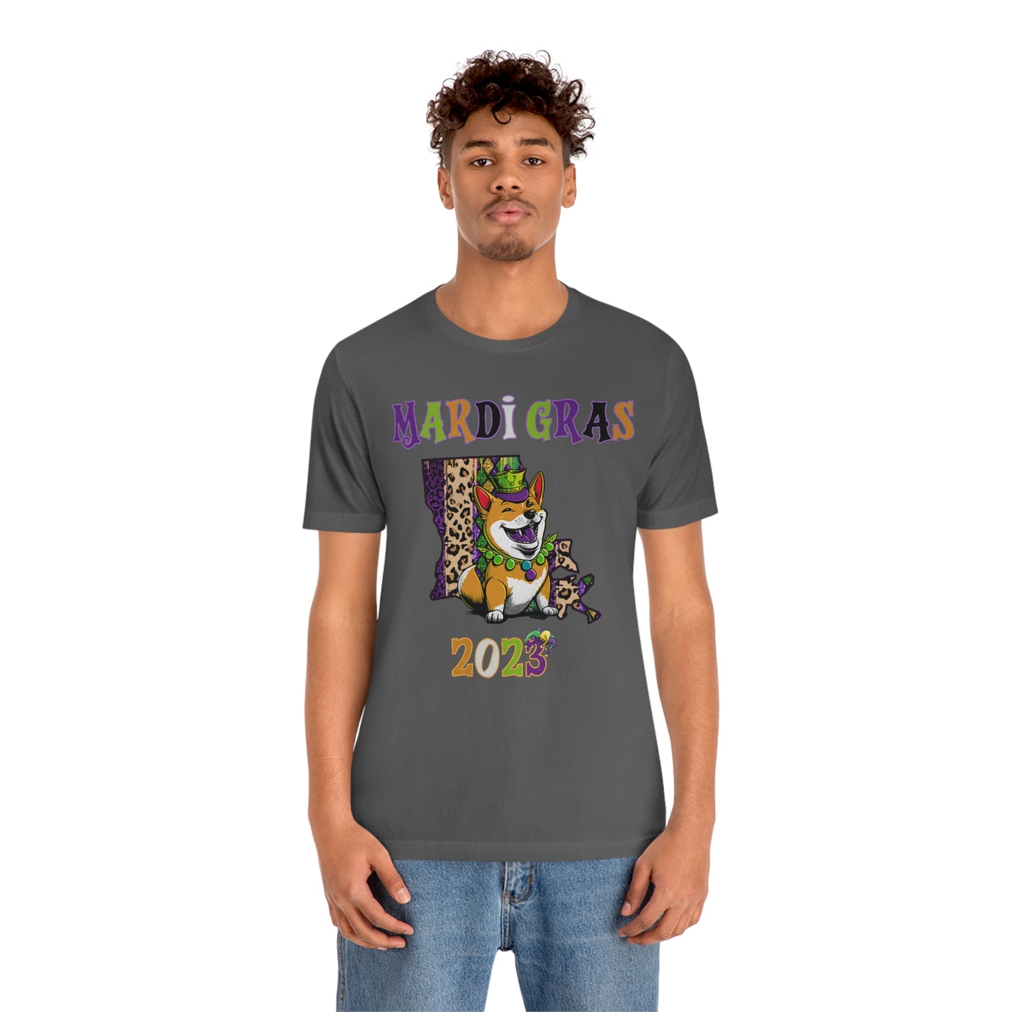 Mardi Gras 2023 Shiba Inu T-Shirt - Celebrate with your pup - Louisiana Theme - Soft Cotton - Dog Lover Gift