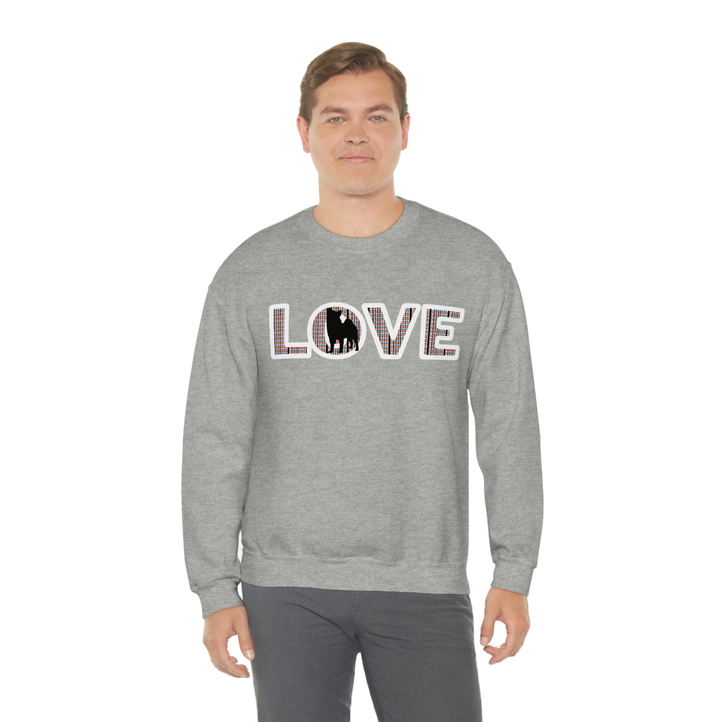 Shiba Inu Sweatshirt - 'LOVE' Shiba's Design - Crewneck Sweatshirt - Soft, Warm, and Stylish Great Warm Shiba Inu Gift for a Shiba Inu Lover