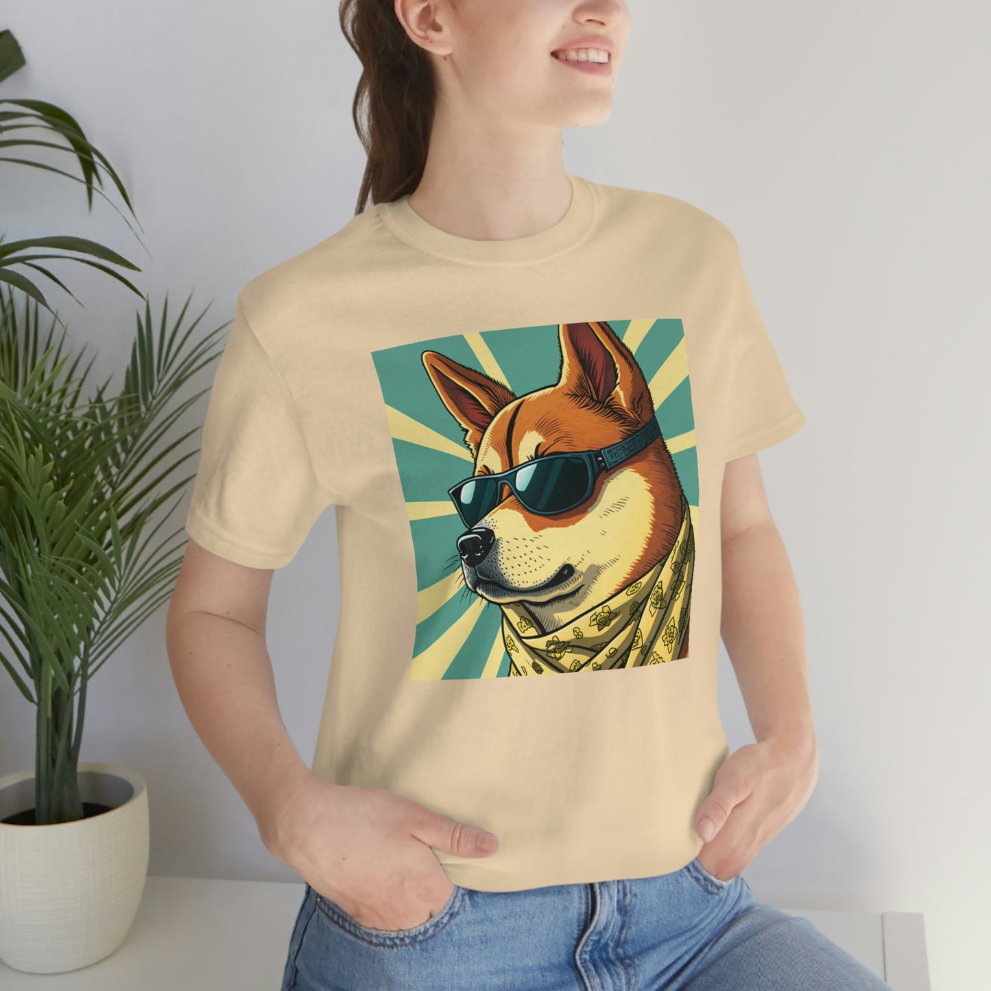 Trendy Shiba Inu T-Shirt | Cartoon Bandana and Sunglasses Design | Shiba Tee with High-Quality Print | Great Gift Idea