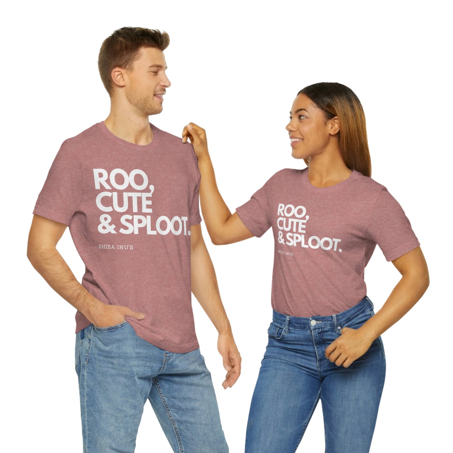 Roo, Cute & Sploot | White Ink | Unisex Jersey Short Sleeve Tee