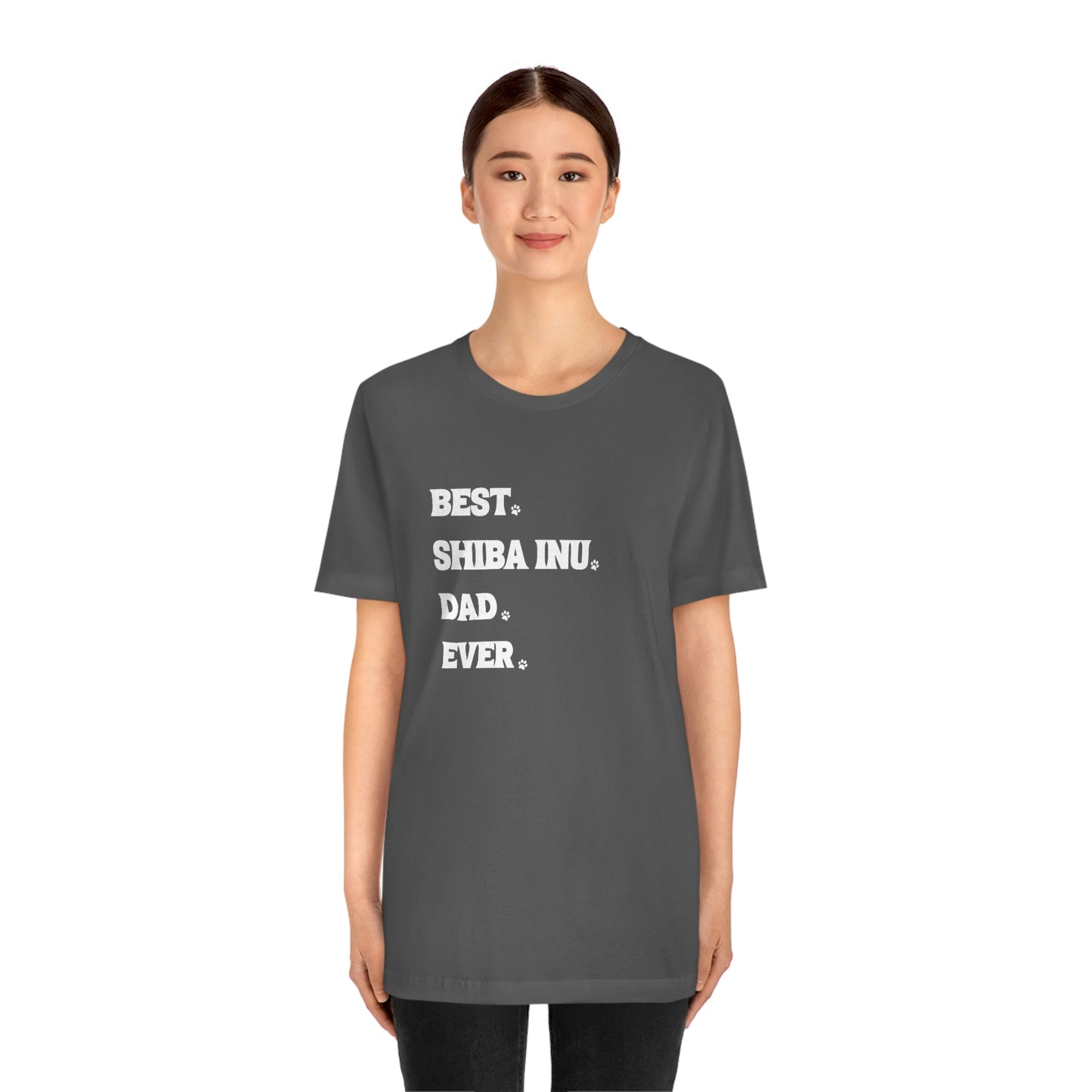 "Best Shiba Inu Dad Ever" Unisex T-Shirt - Minimalistic Style, Soft Cotton, Ribbed Collar, Durable Fit, Quality Print