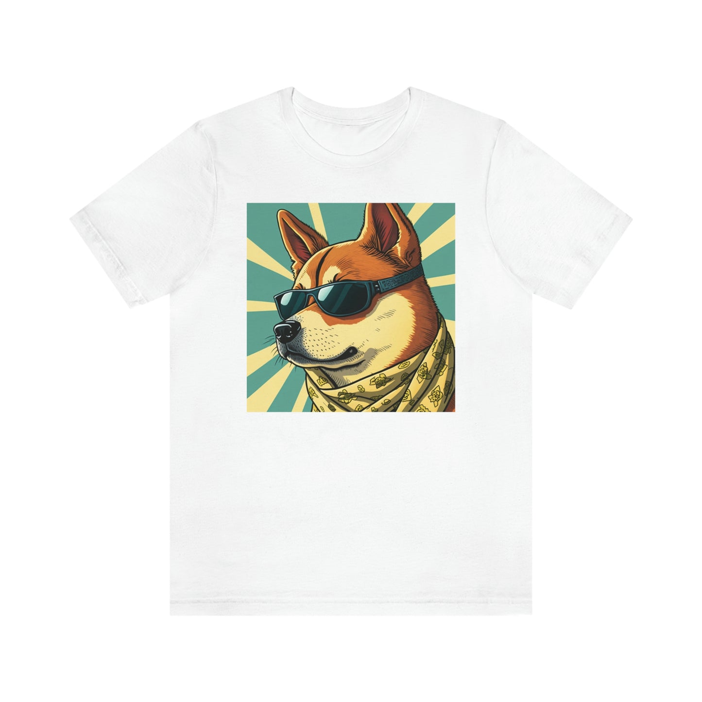 Trendy Shiba Inu T-Shirt | Cartoon Bandana and Sunglasses Design | Shiba Tee with High-Quality Print | Great Gift Idea