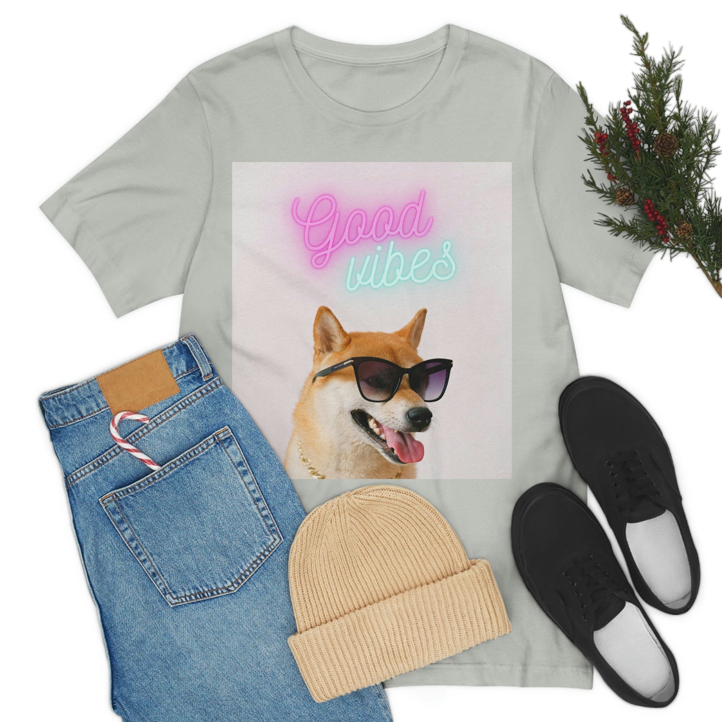 Good Vibes | Shiba Inu | Unisex Jersey Short Sleeve Tee