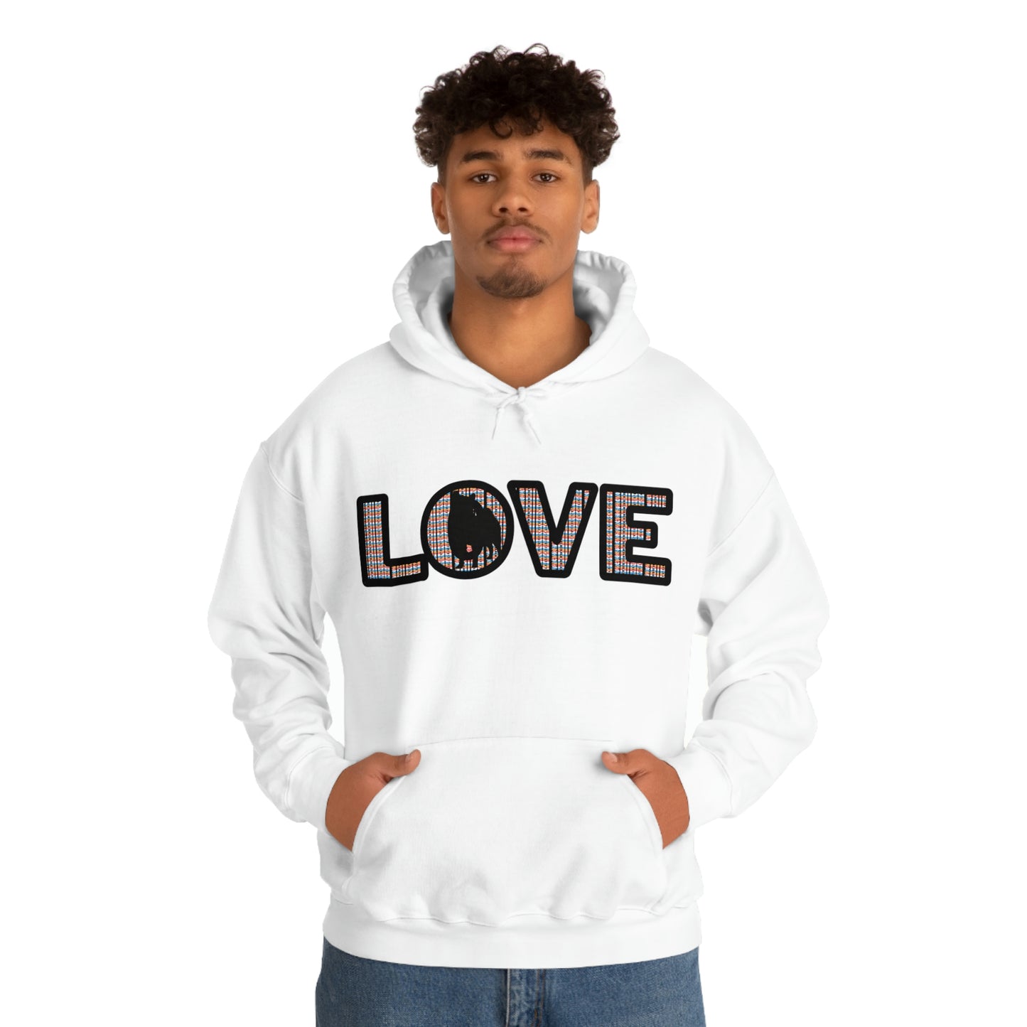 LOVE and Shiba Inu Hoodie Sweatshirt - Unisex, Soft & Warm Blend with Kangaroo Pocket - Shiba Inu Gift for anyone that loves their Shiba