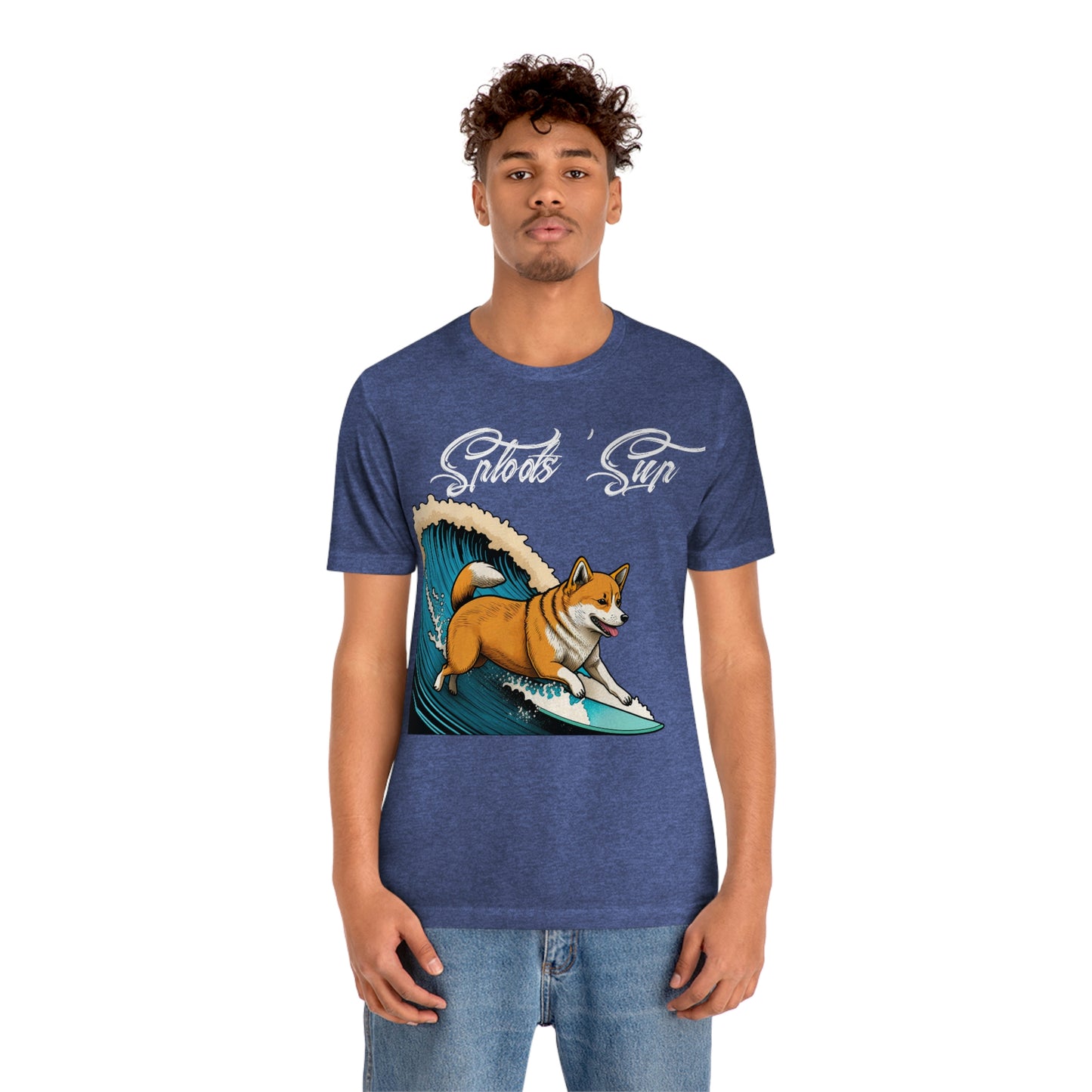 Sploots 'Sup Surfin' Shiba Inu | White Ink | Short Sleeve Tee