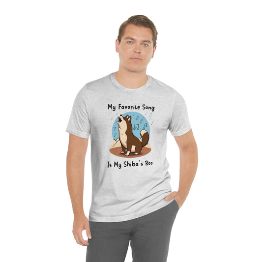 My Favorite Song - Black Ink | Dk Brown Shiba Inu | Unisex Jersey Short Sleeve Tee